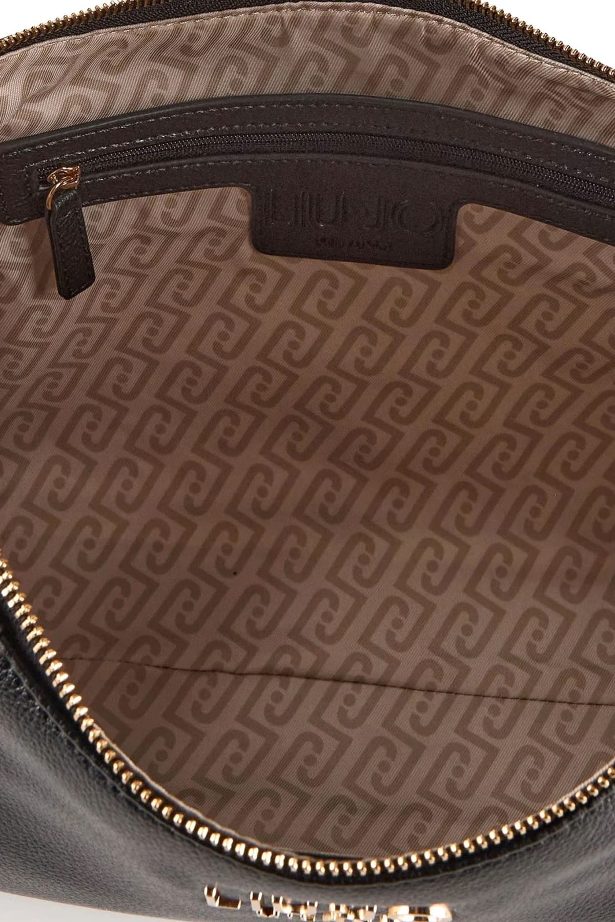 LIU-JO BETTER ΤΣΑΝΤΑ ΩΜΟΥ/CROSSBODY TREPIDA HOBO LOGO ΜΕΤΑΛΛΙΚΟ ΜΑΥΡΟ