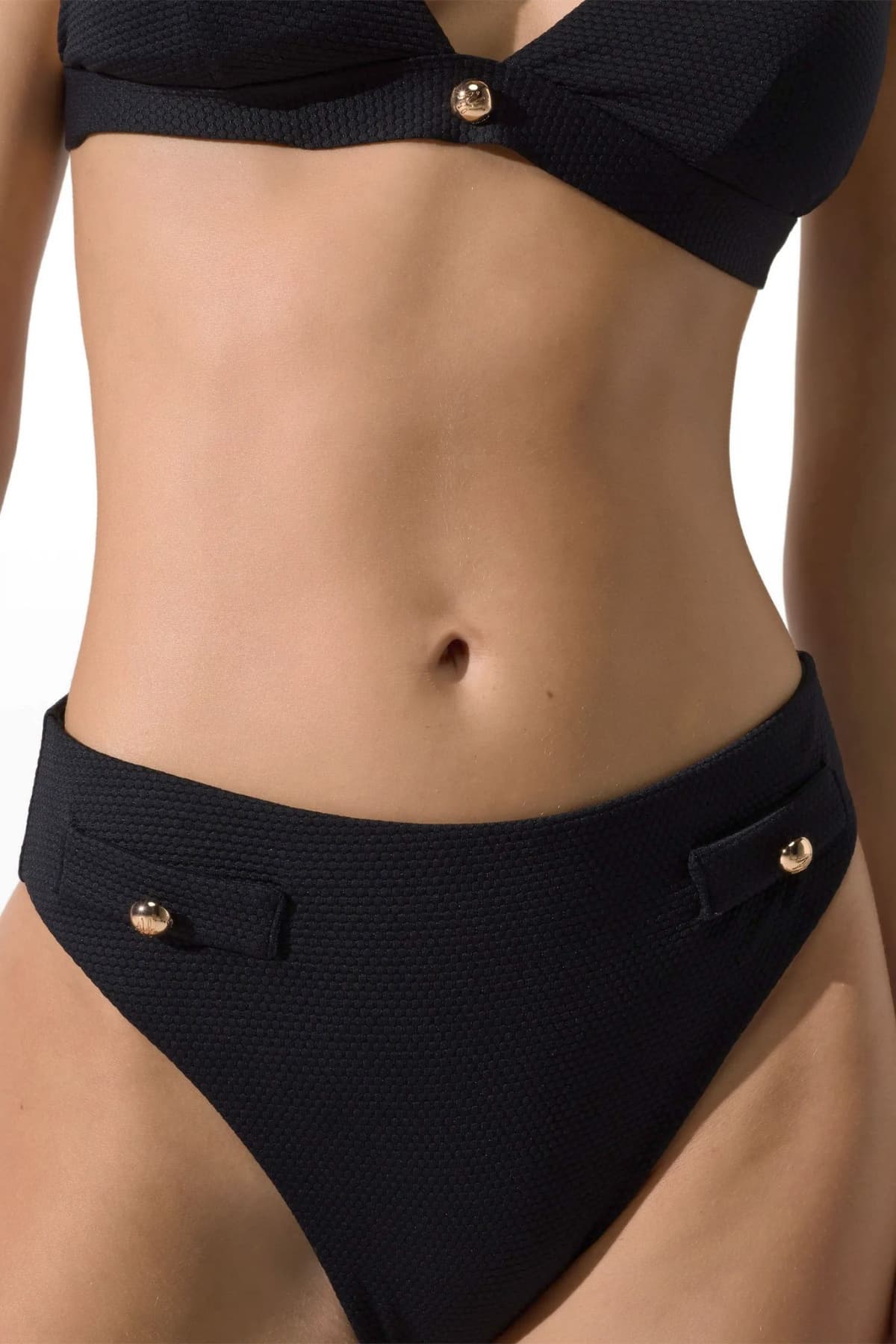 KARL LAGERFELD ΜΑΓΙΩ BIKINI BOTTOM HOTEL HW CHEEKY LOGO ΜΑΥΡΟ