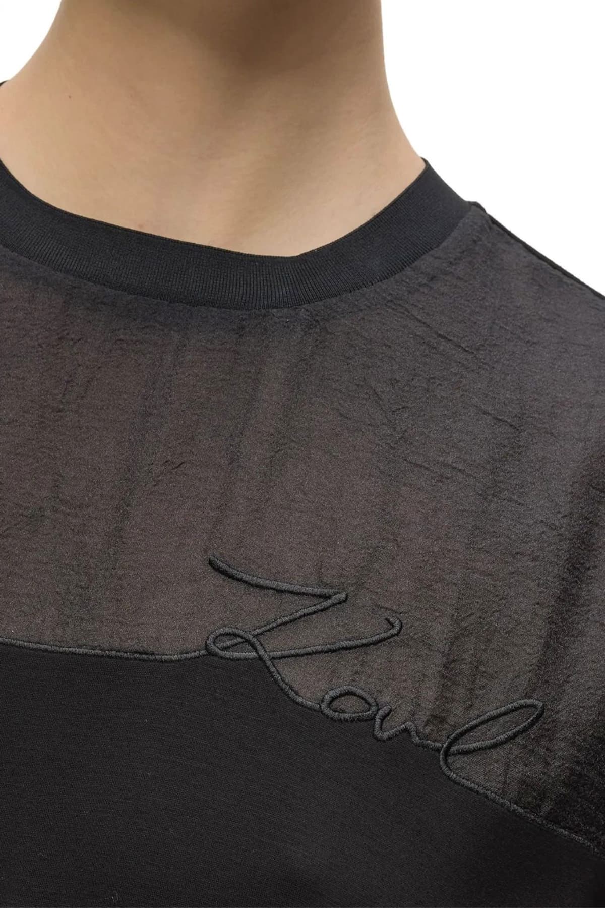 KARL LAGERFELD ΦΟΡΕΜΑ MIDI SIGNAATURE T-SHIRT LOGO ΜΑΥΡΟ