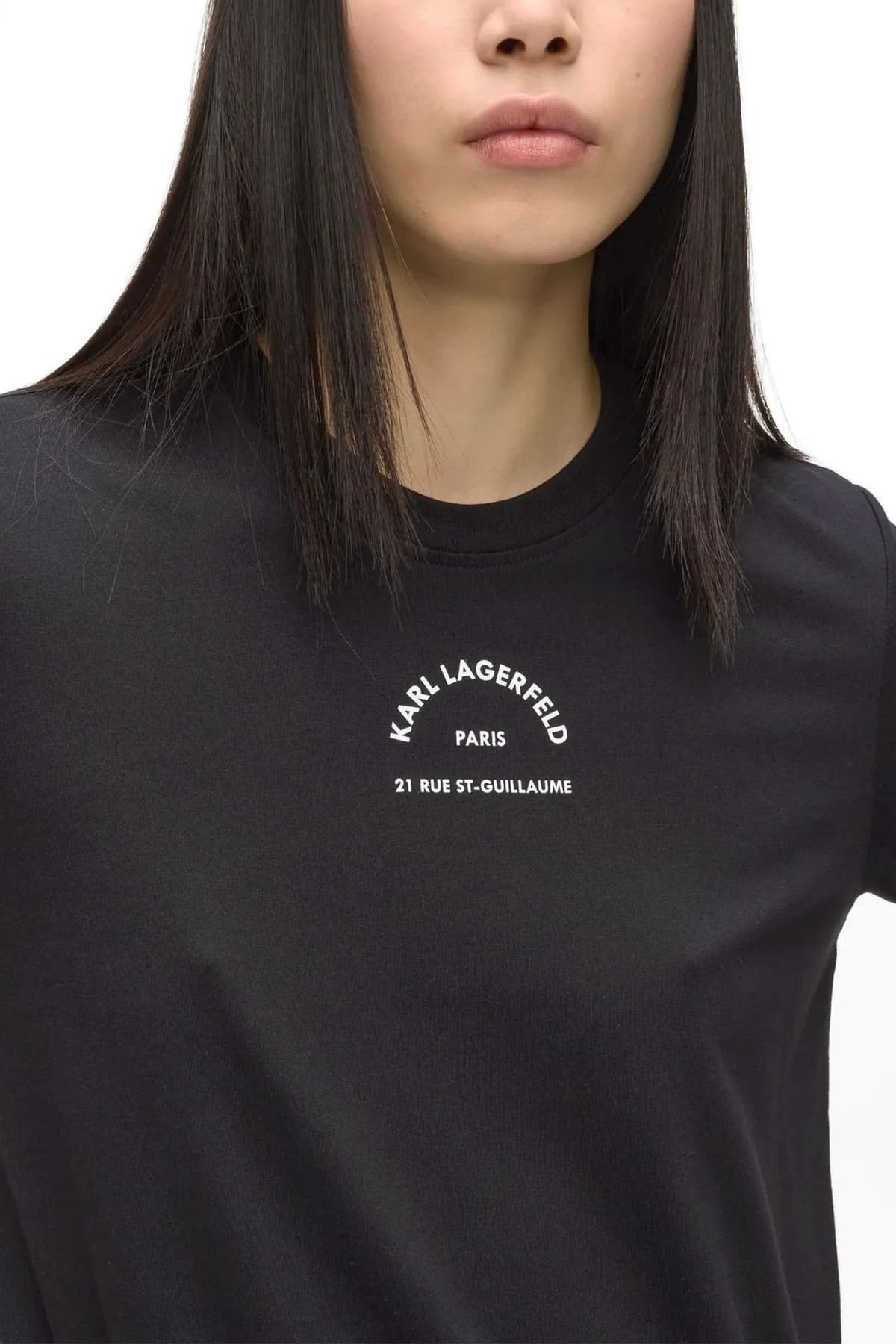 KARL LAGERFELD ΦΟΡΕΜΑ MIDI RSG T-SHIRT LOGO ΜΑΥΡΟ