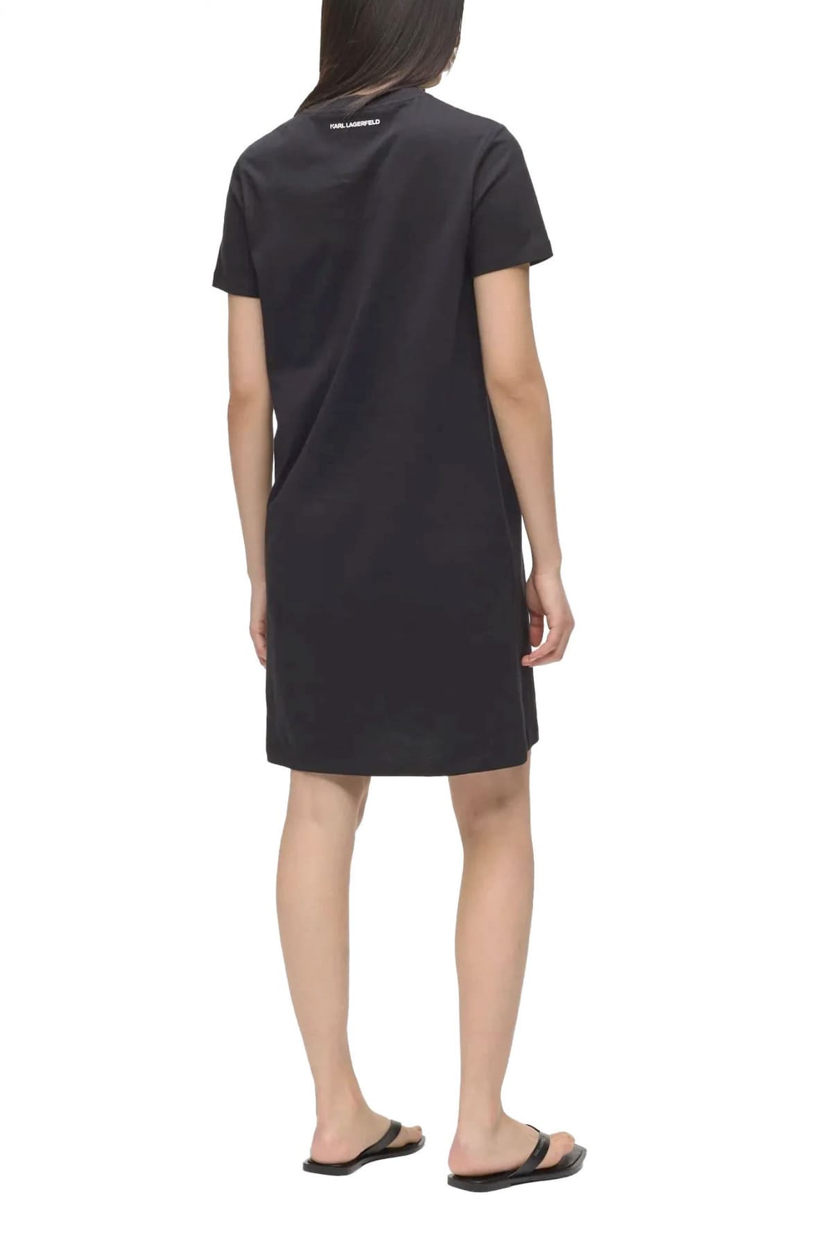 KARL LAGERFELD ΦΟΡΕΜΑ MIDI RSG T-SHIRT LOGO ΜΑΥΡΟ