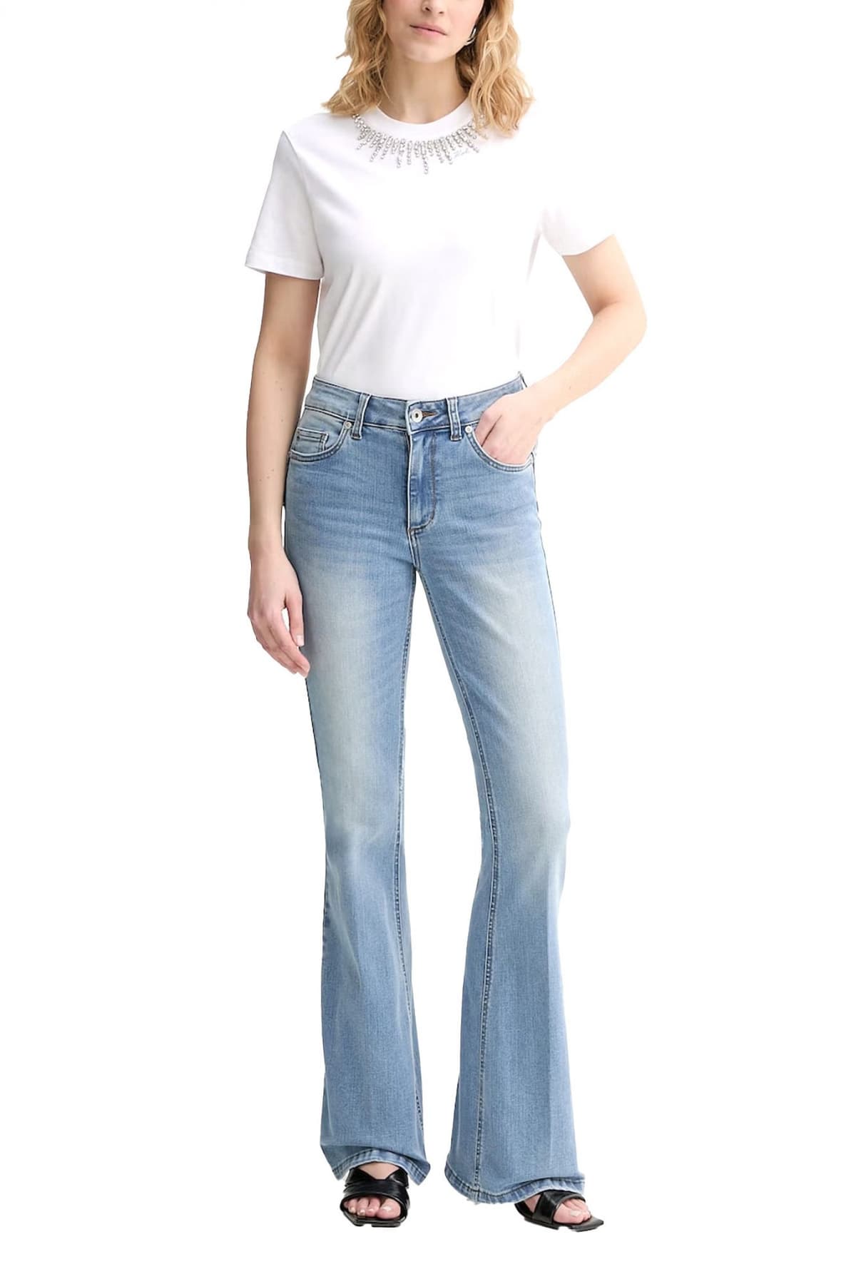 KARL LAGERFELD T-SHIRT EMBELLISHMENT RELAXED FIT ΛΕΥΚΟ