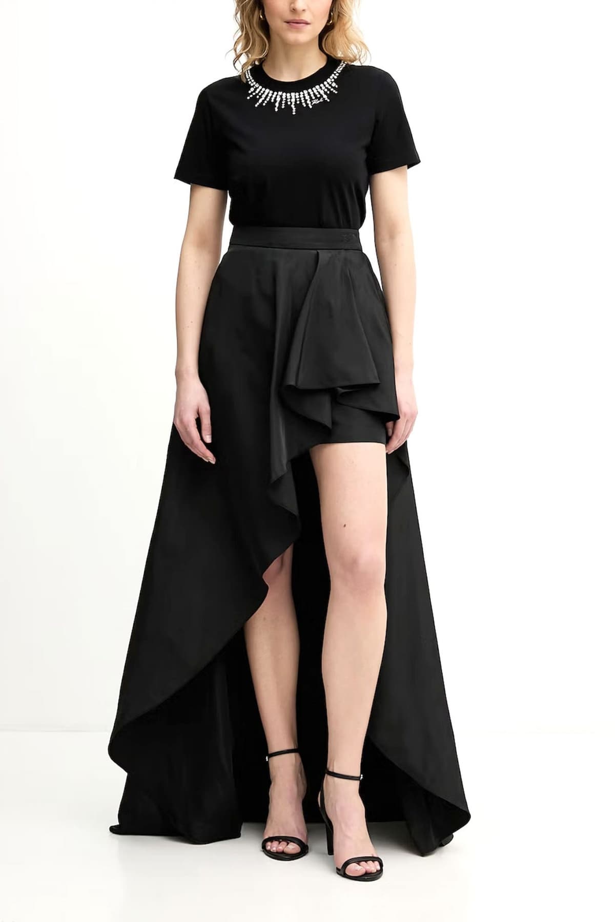 KARL LAGERFELD T-SHIRT EMBELLISHMENT RELAXED FIT ΜΑΥΡΟ