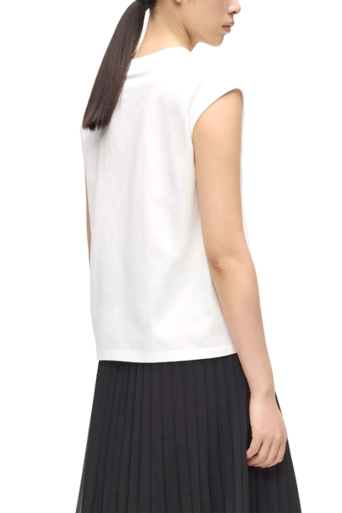 KARL LAGERFELD TANK TOP SIGNATURE HEM LOGO ΕΚΡΟΥ