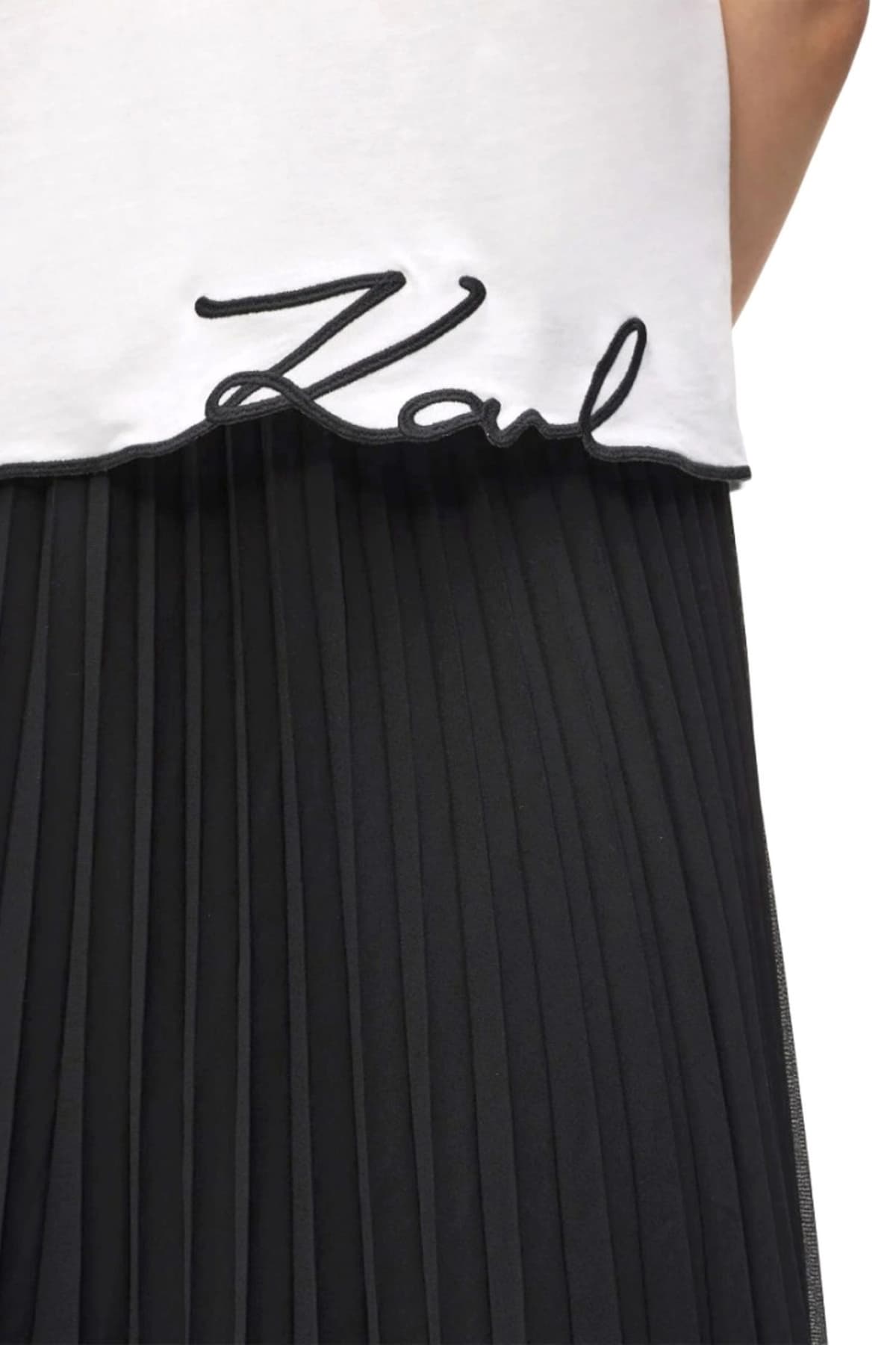 KARL LAGERFELD TANK TOP SIGNATURE HEM LOGO ΕΚΡΟΥ