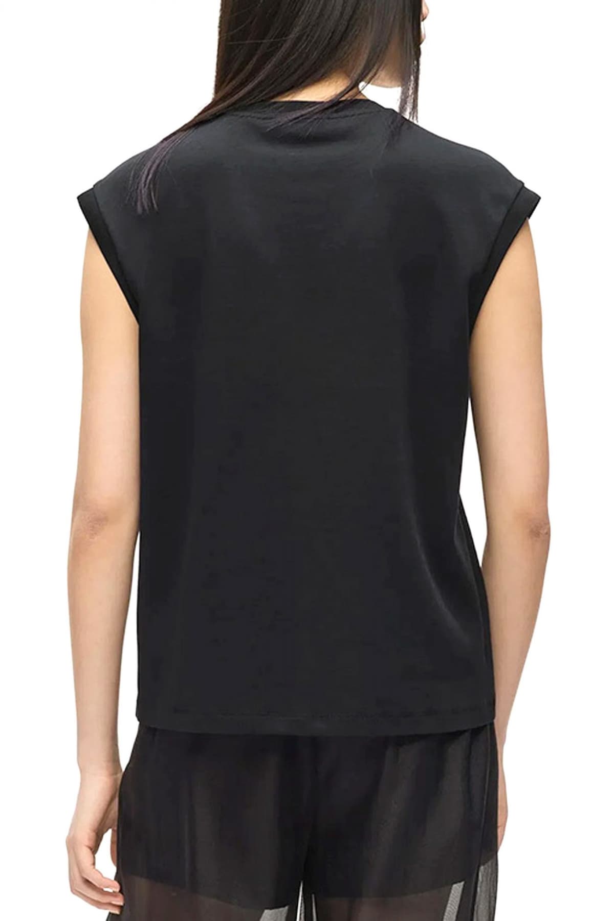 KARL LAGERFELD T-SHIRT SIGNATURE REGULAR FIT LOGO ΜΑΥΡΟ