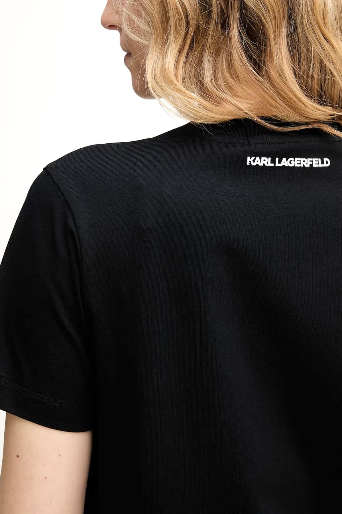 KARL LAGERFELD T-SHIRT WITH LOVE REGULAR FIT LOGO ΜΑΥΡΟ
