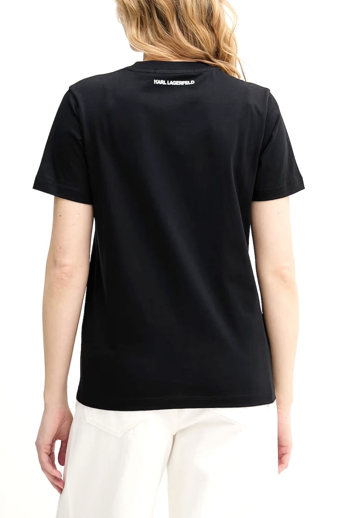 KARL LAGERFELD T-SHIRT WITH LOVE REGULAR FIT LOGO ΜΑΥΡΟ
