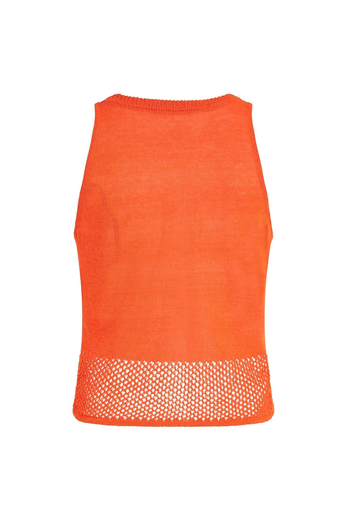 KARL LAGERFELD ΠΛΕΚΤΟ TANK TOP CROCHET KNIT ΔΙΑΤΡΗΤΟ ΤΕΛΕΙΩΜΑ ΚΟΡΑΛΙ