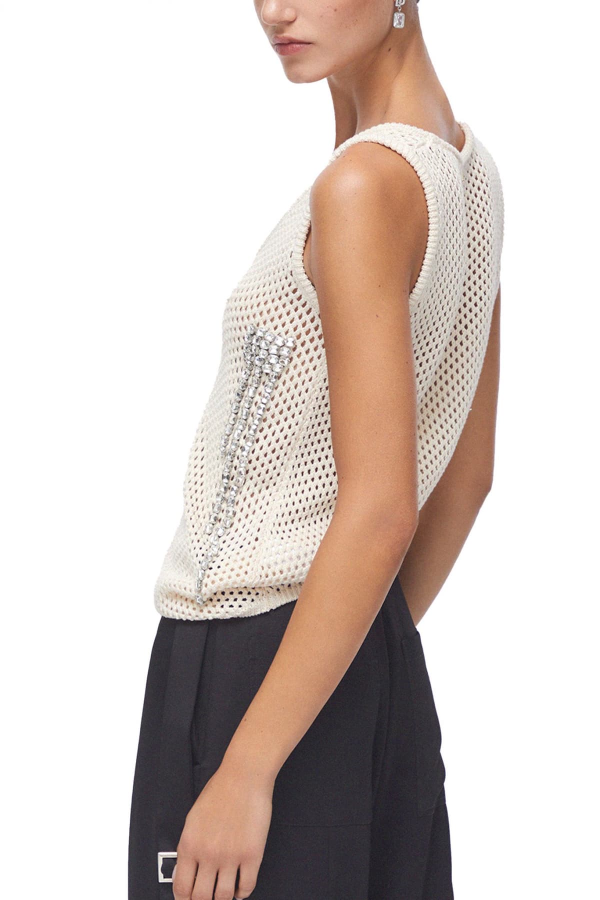 LIU-JO BETTER ΠΛΕΚΤΟ TOP ΔΙΑΤΡΗΤΟ ΚΡΥΣΤΑΛΛΑ ΜΠΕΖ