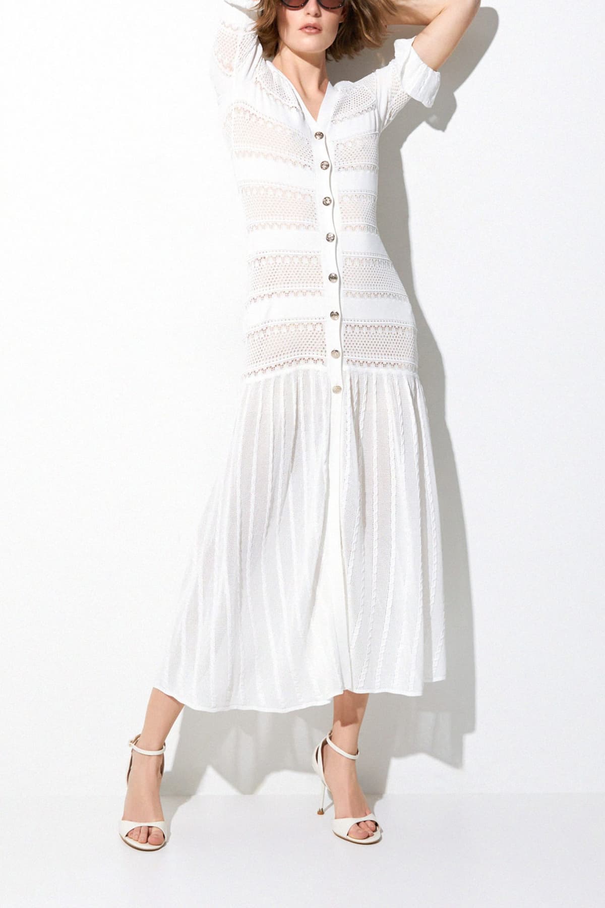 LIU-JO BETTER ΦΟΡΕΜΑ MAXI ΔΙΑΤΡΗΤΟ ΚΟΥΜΠΙΑ ΑΝΟΙΓΜΑ ΚΑΤΩ ΛΕΥΚΟ