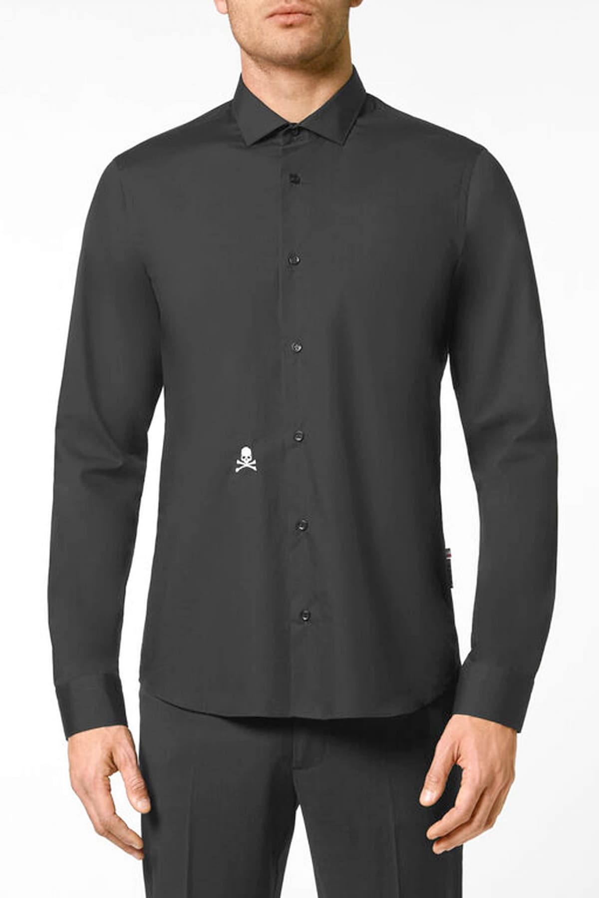 PHILLIP PLEIN ΠΟΥΚΑΜΙΣΟ SUGAR DADDY CUT LS ΜΑΥΡΟ