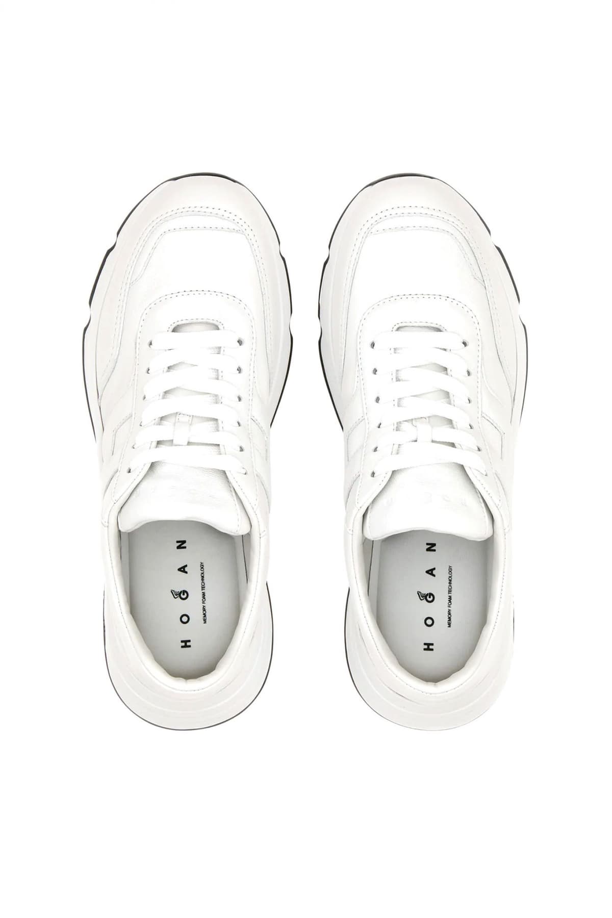 HOGAN ΠΑΠΟΥΤΣΙΑ SNEAKERS HYPERLIGHT ALLACCIATO H ΔΕΡΜΑ ΛΕΥΚΟ