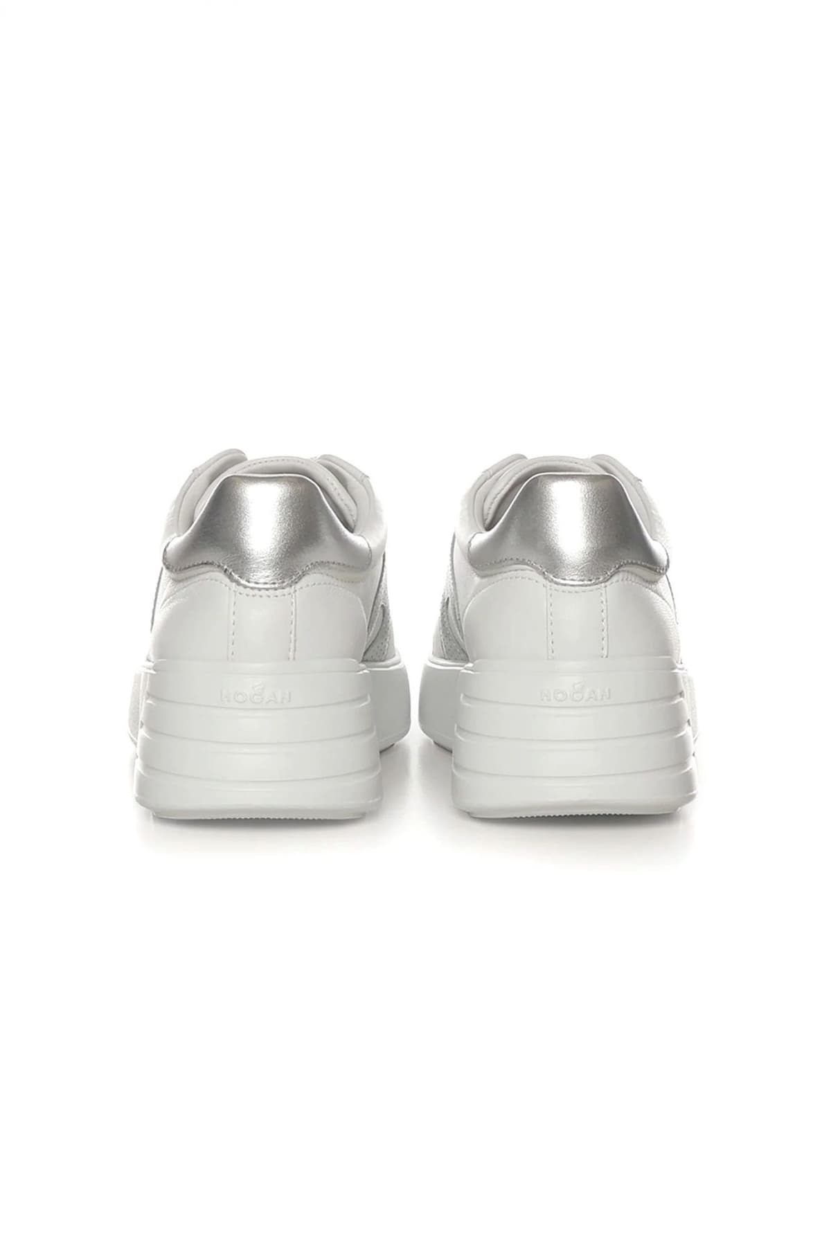 HOGAN ΠΑΠΟΥΤΣΙΑ SNEAKERS REBEL H562 H PUNZONATA ΛΕΥΚΟ-ΑΣΗΜΙ