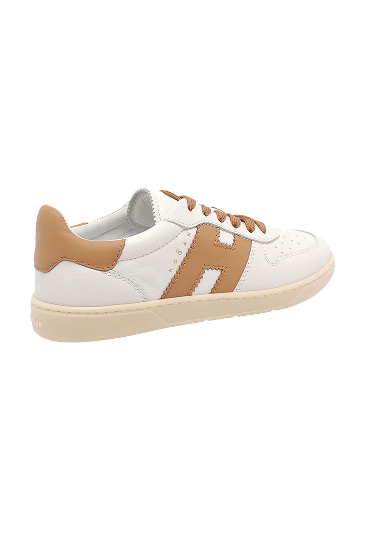 HOGAN ΠΑΠΟΥΤΣΙΑ SNEAKERS ΔΕΡΜΑ COOL BASKET ΕΚΡΟΥ-ΚΑΦΕ