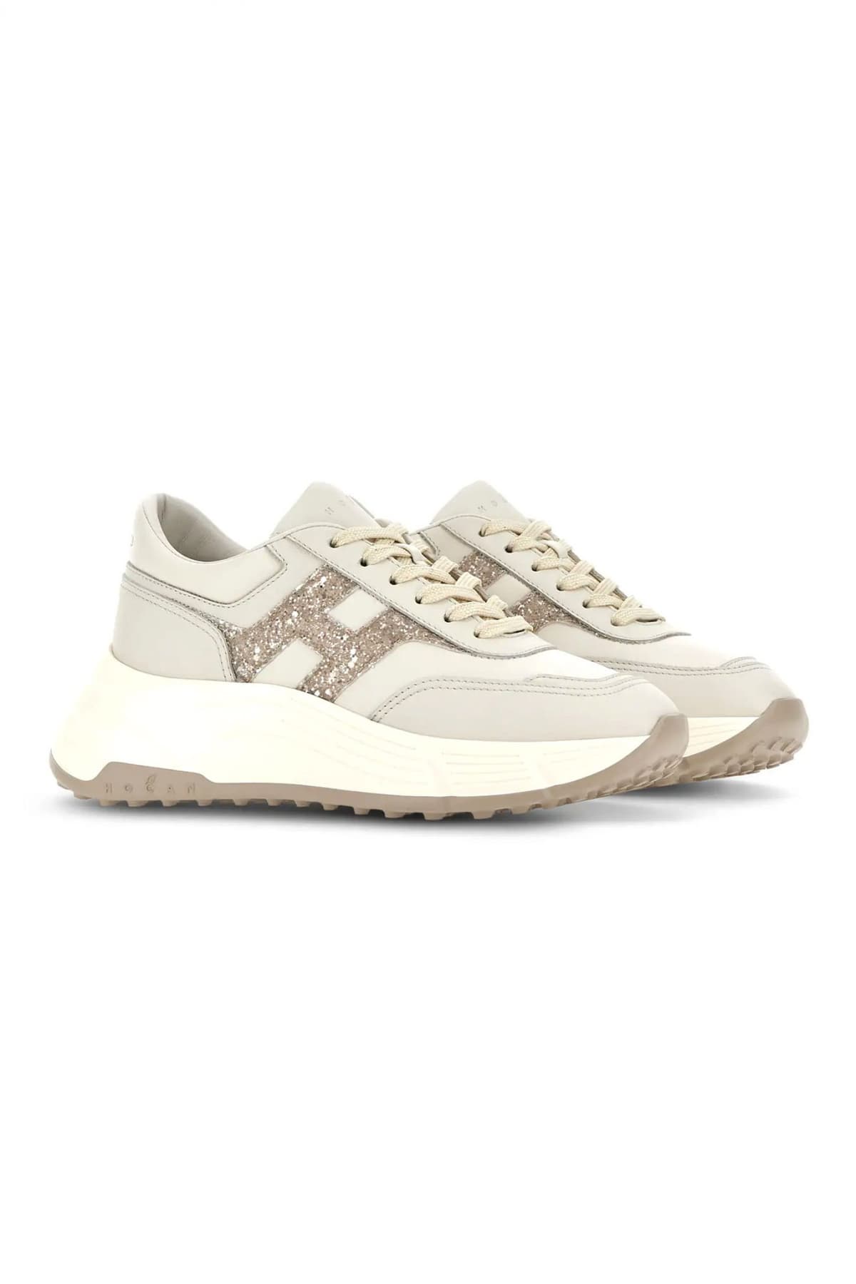 HOGAN ΠΑΠΟΥΤΣΙΑ SNEAKERS H669 ALLACCIATO H ΕΚΡΟΥ