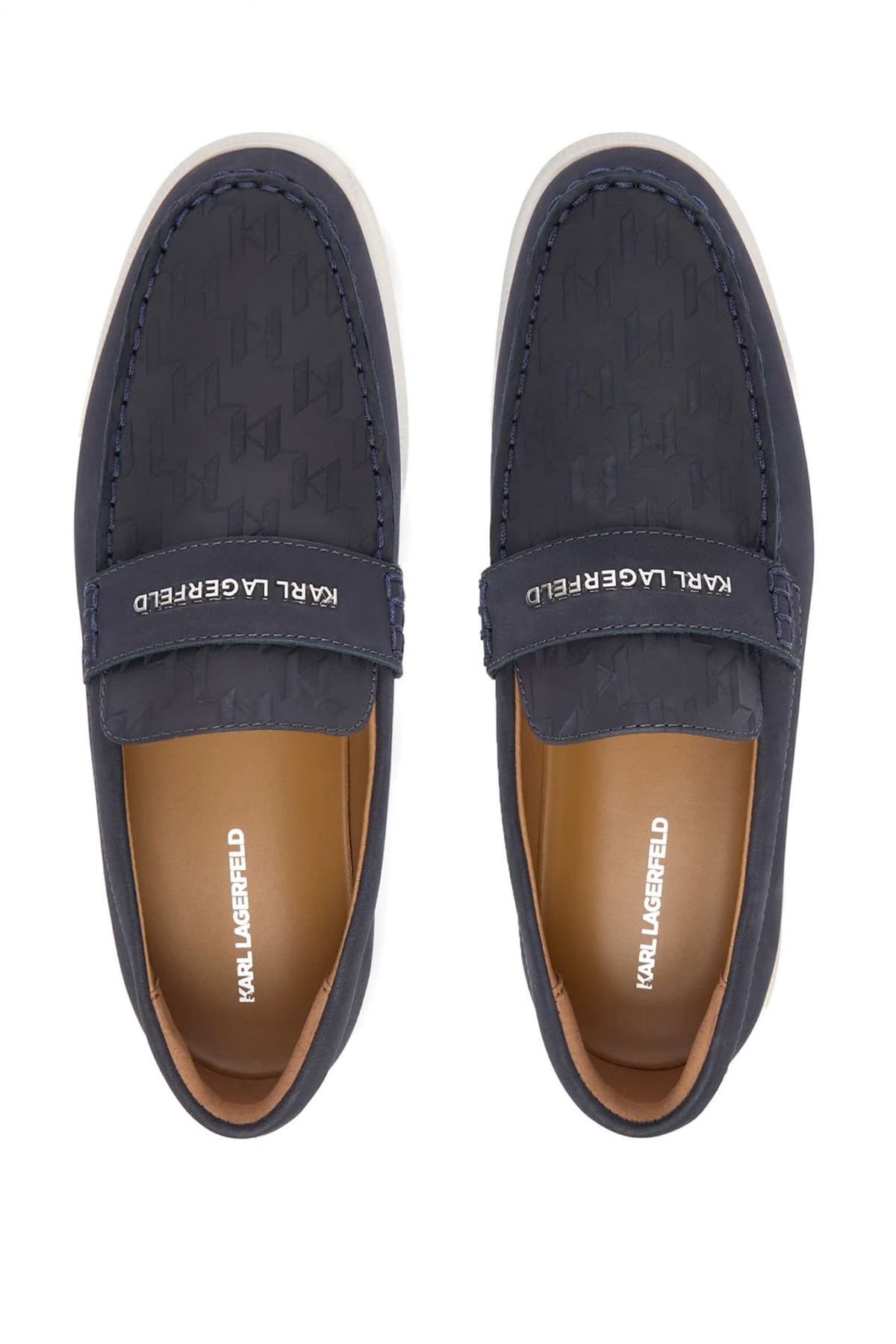 KARL LAGERFELD ΠΑΠΟΥΤΣΙΑ LOAFER KORI MONOGRAM VAMP ΜΠΛΕ