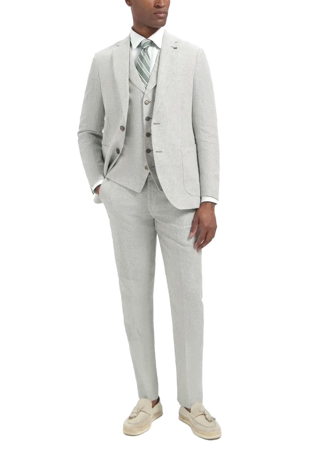 MICHAEL KORS ΠΑΝΤΕΛΟΝΙ CHINO ΜΙΚΡΟΣΧΕΔΙΟ ΛΙΝΟ PIED DE POULE ΓΚΡΙ