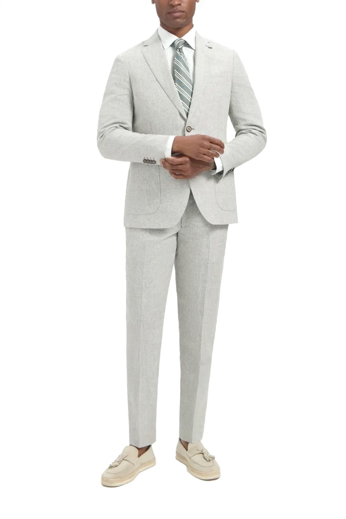 MICHAEL KORS ΠΑΝΤΕΛΟΝΙ CHINO ΜΙΚΡΟΣΧΕΔΙΟ ΛΙΝΟ PIED DE POULE ΓΚΡΙ