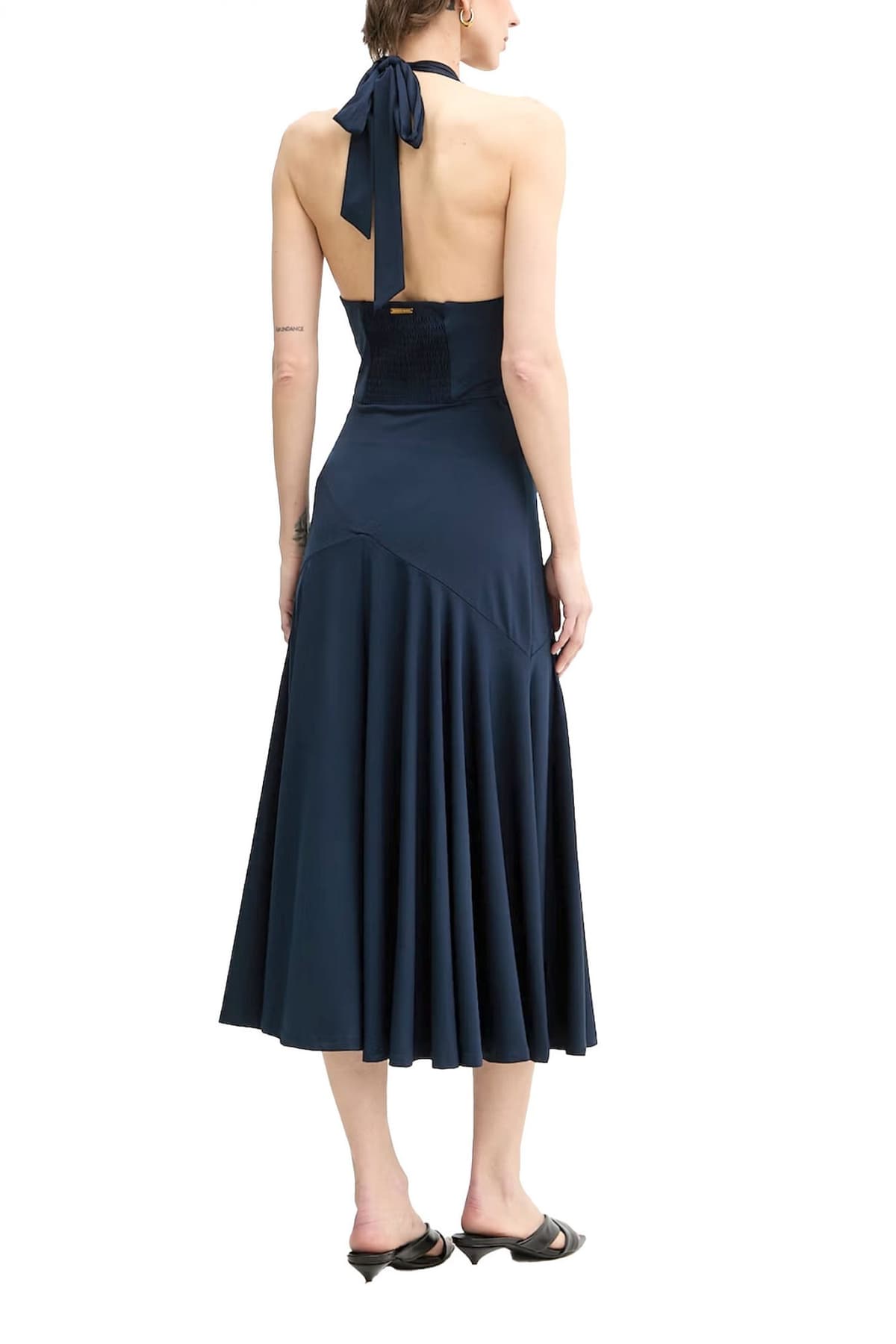 MICHAEL KORS ΦΟΡΕΜΑ MIDI ΔΕΣΙΜΟ ΛΑΙΜΟ ΑΝΟΙΓΜΑ ΠΛΑΤΗ ΜΠΛΕ