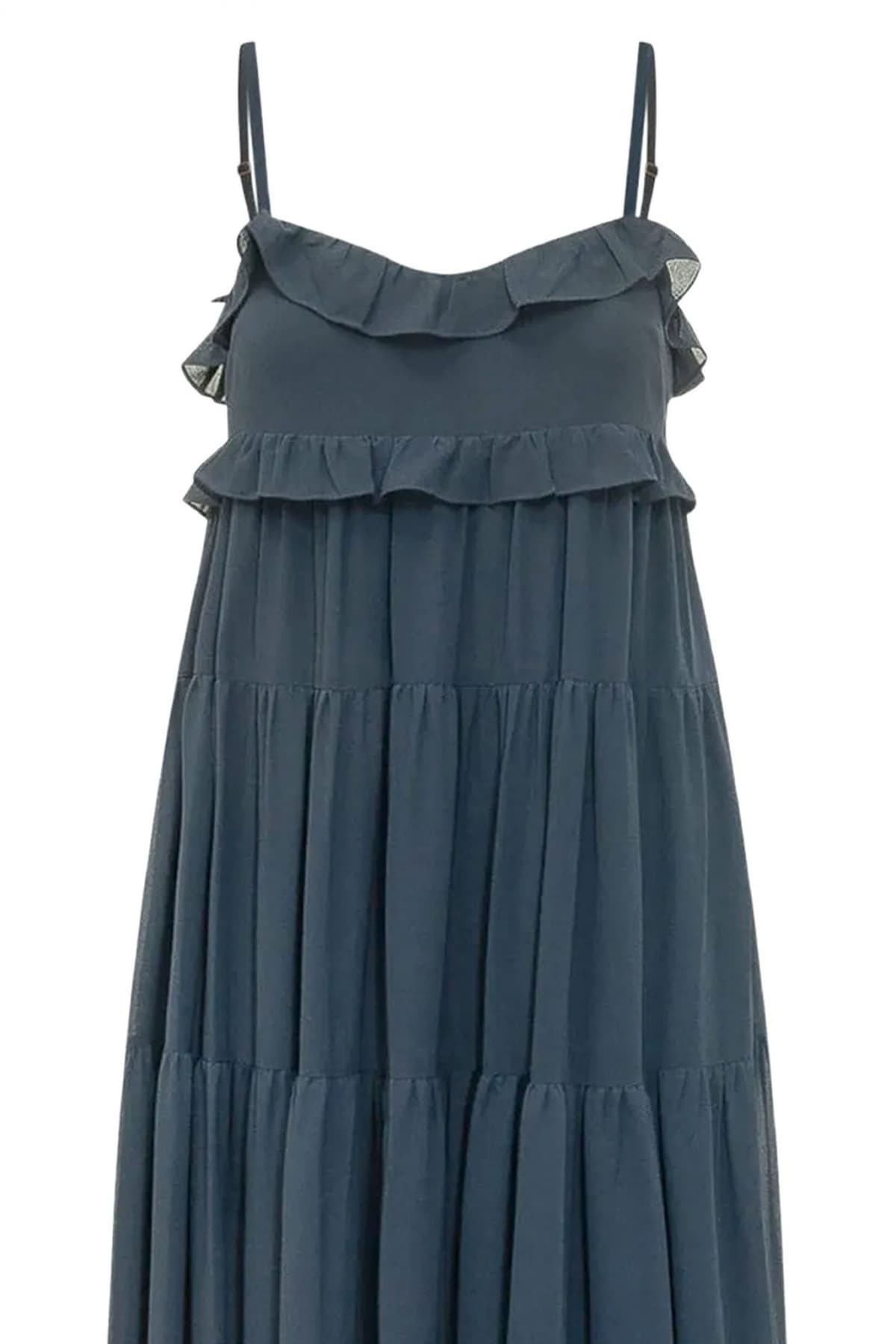 MICHAEL KORS ΦΟΡΕΜΑ MIDI ΒΟΛΑΝ ΜΠΛΕ