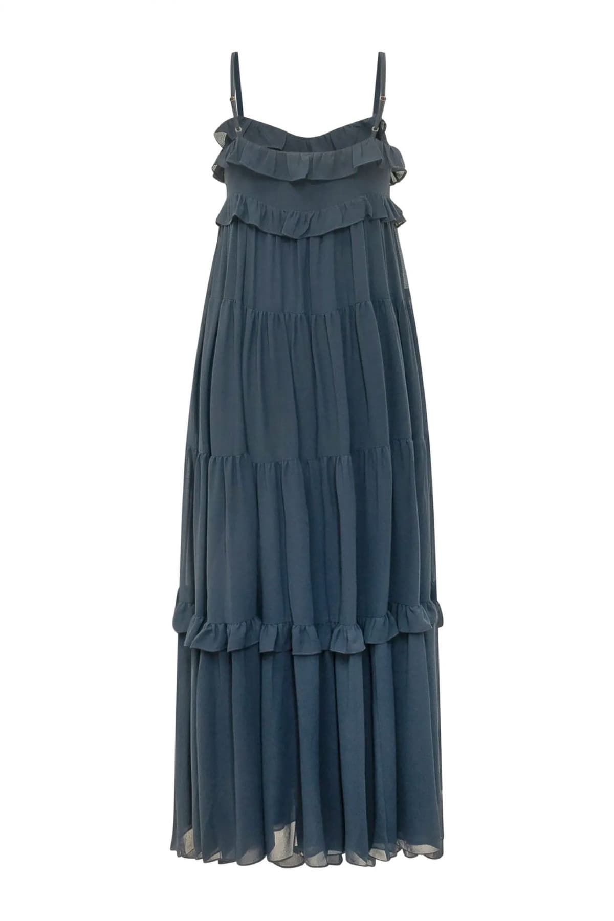 MICHAEL KORS ΦΟΡΕΜΑ MIDI ΒΟΛΑΝ ΜΠΛΕ