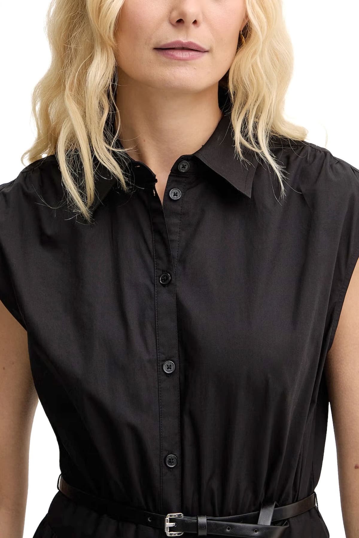 MICHAEL KORS ΦΟΡΕΜΑ MIDI POLO ΚΟΥΜΠΙΑ ΒΟΛΑΝ ΑΠΟΣΠΩΜΕΝΗ ΖΩΝΗ ΜΑΥΡΟ