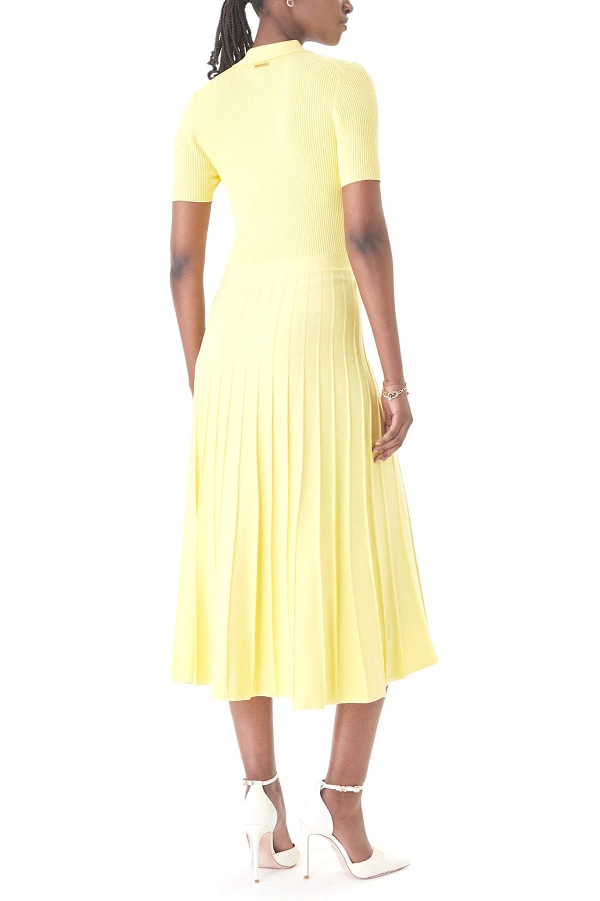 MICHAEL KORS ΦΟΡΕΜΑ MIDI POLO ΠΙΕΤΑ ΚΙΤΡΙΝΟ