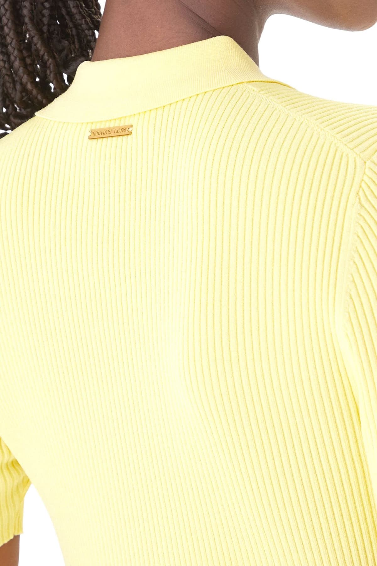 MICHAEL KORS ΦΟΡΕΜΑ MIDI POLO ΠΙΕΤΑ ΚΙΤΡΙΝΟ