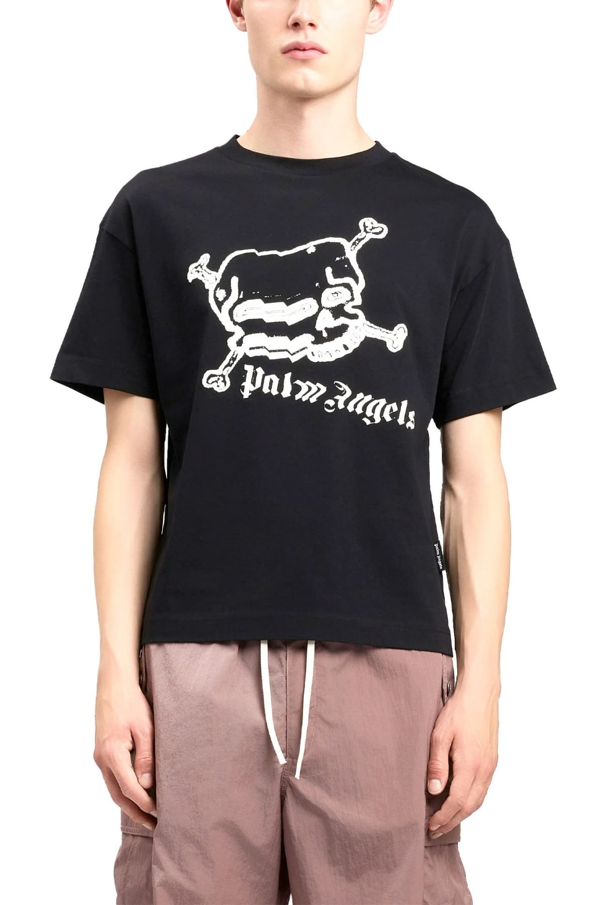 PALM ANGELS T-SHIRT SKULL REGULAR TEE ΜΑΥΡΟ