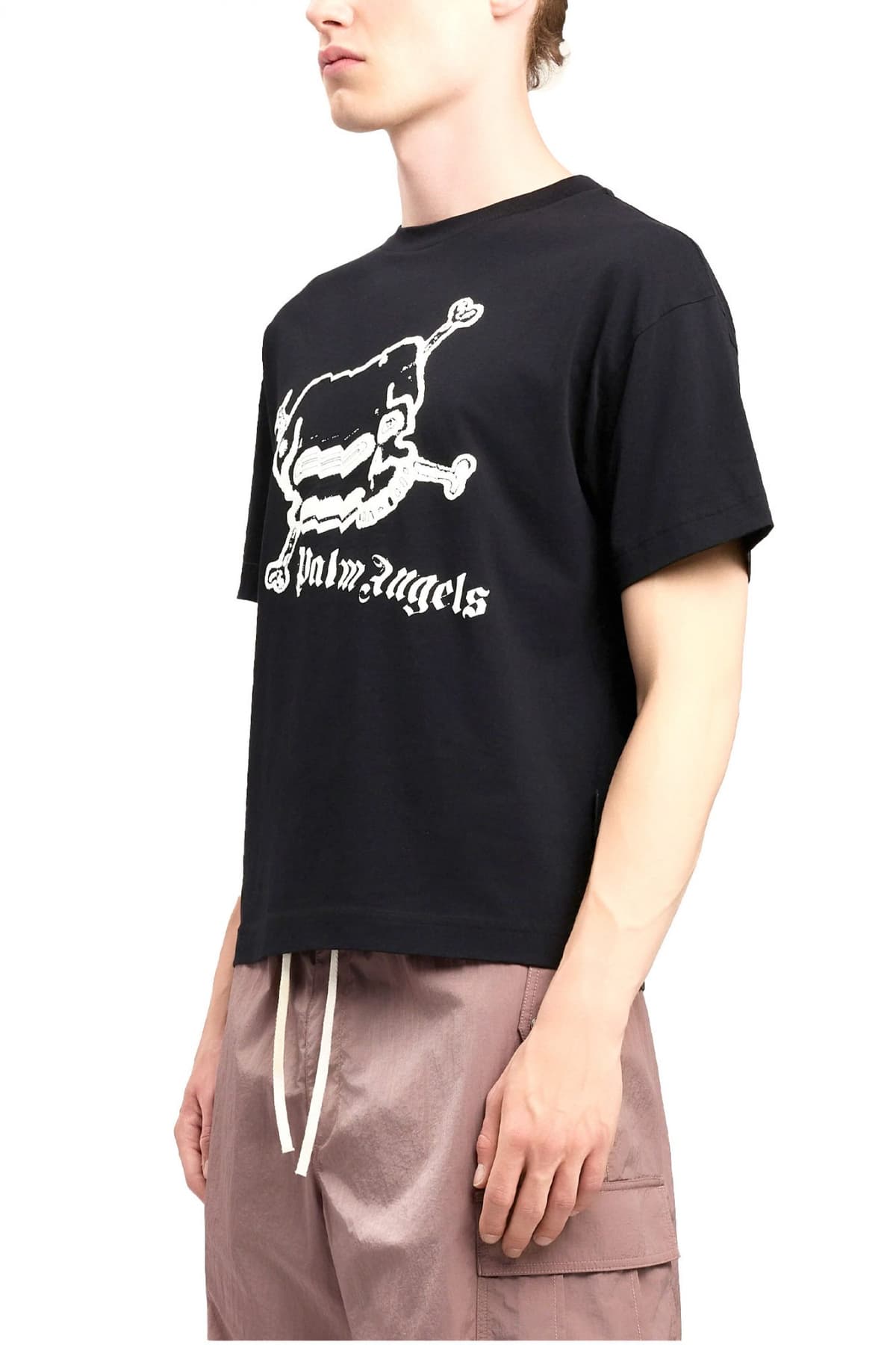 PALM ANGELS T-SHIRT SKULL REGULAR TEE ΜΑΥΡΟ