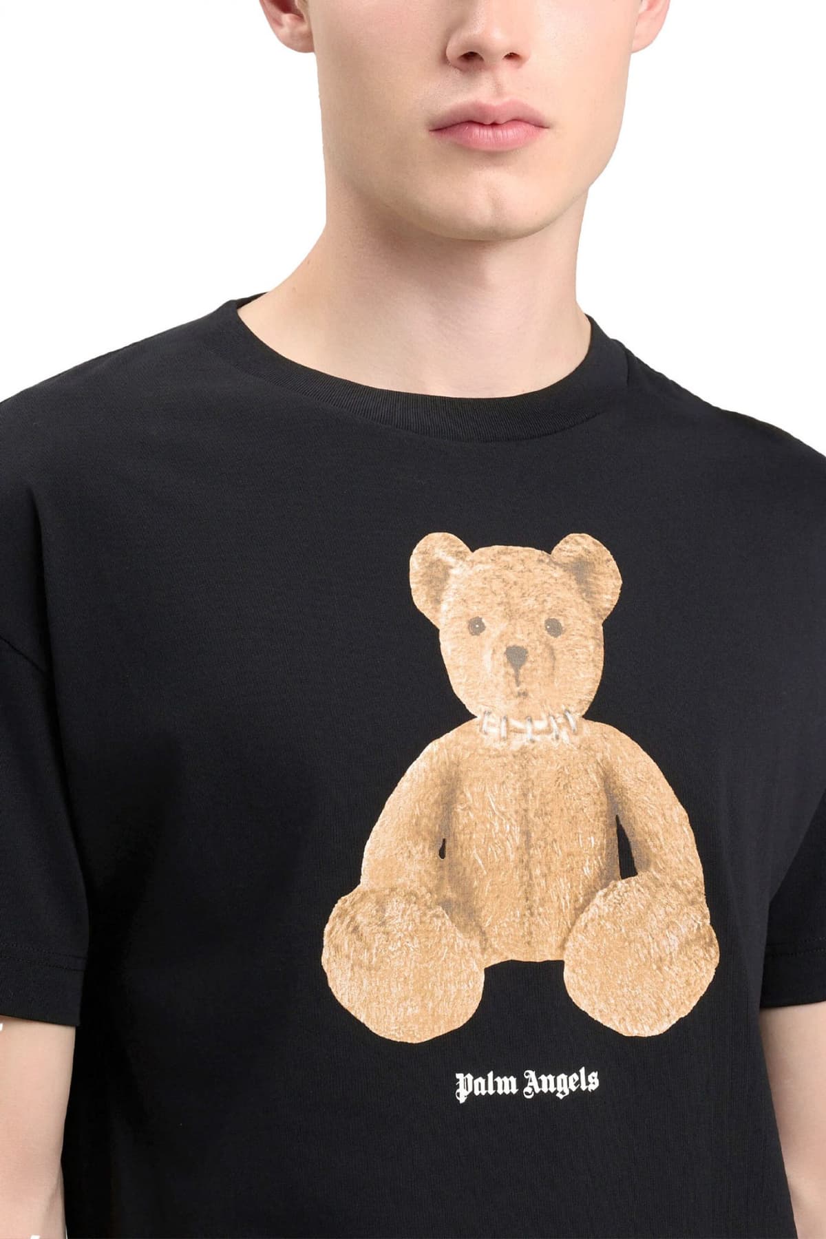 PALM ANGELS T-SHIRT BEAR REGULAR TEE ΜΑΥΡΟ
