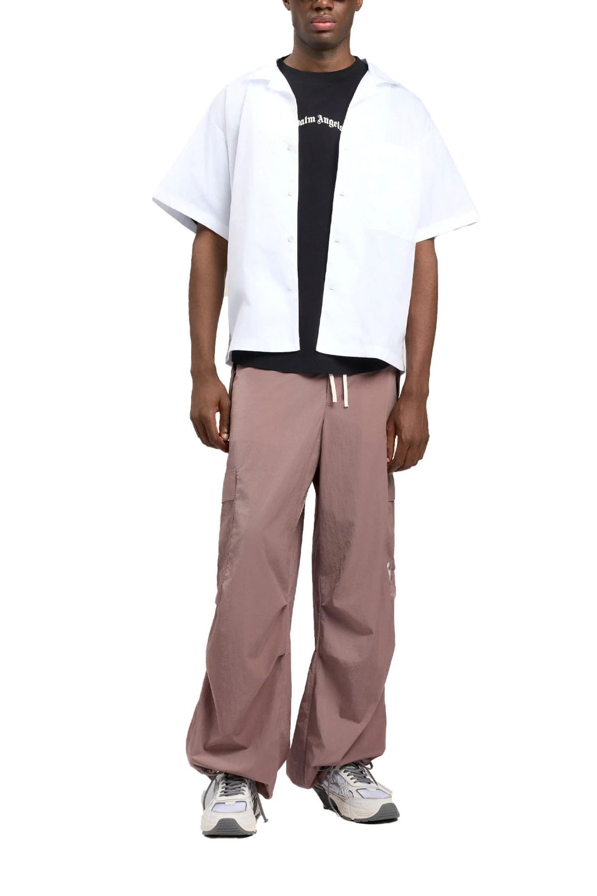 PALM ANGELS T-SHIRT M CLASSIC LOGO OVER TEE ΜΑΥΡΟ