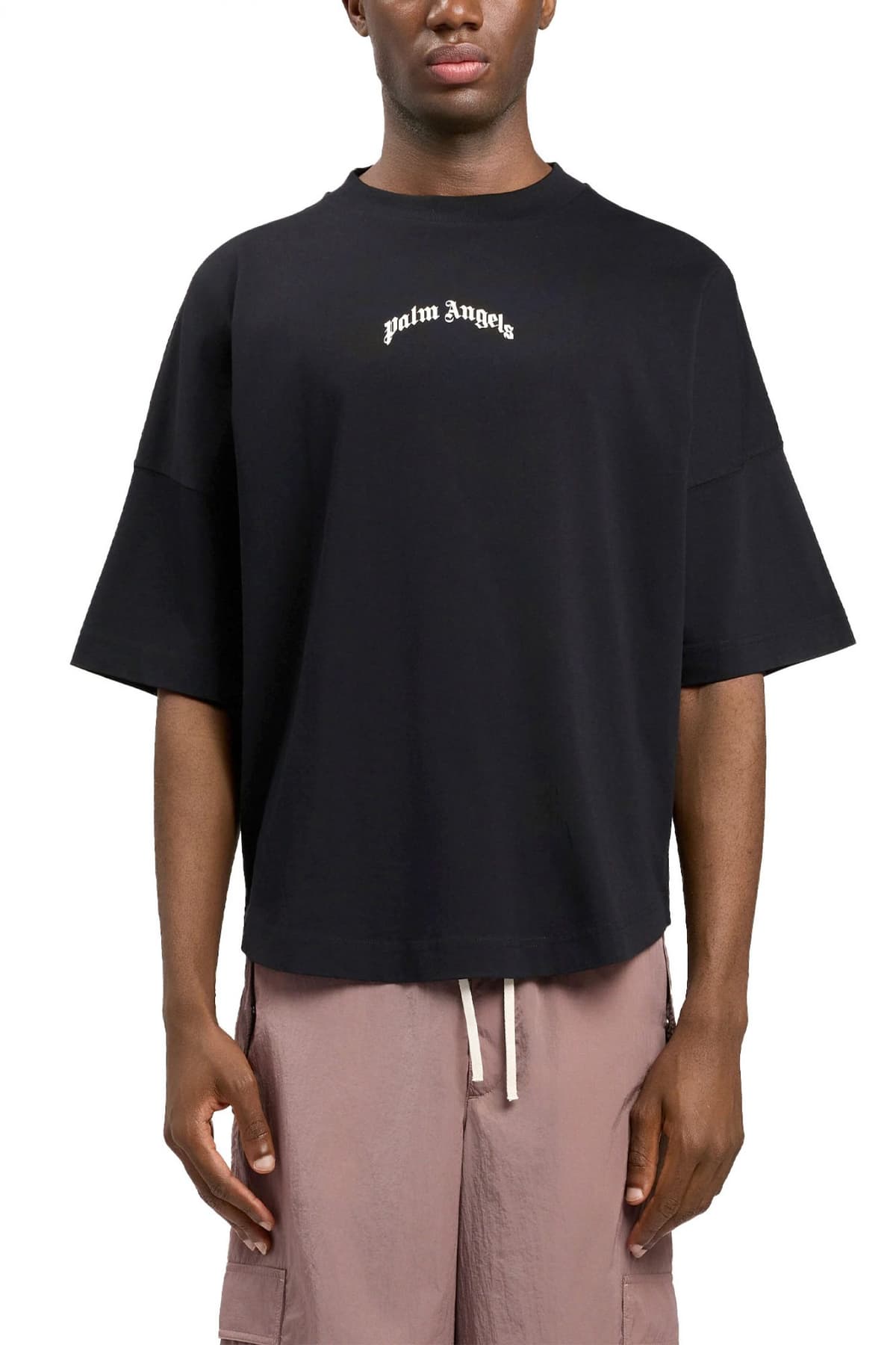 PALM ANGELS T-SHIRT M CLASSIC LOGO OVER TEE ΜΑΥΡΟ