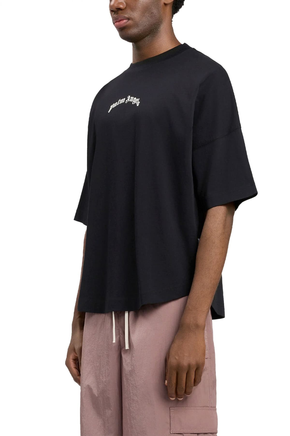 PALM ANGELS T-SHIRT M CLASSIC LOGO OVER TEE ΜΑΥΡΟ