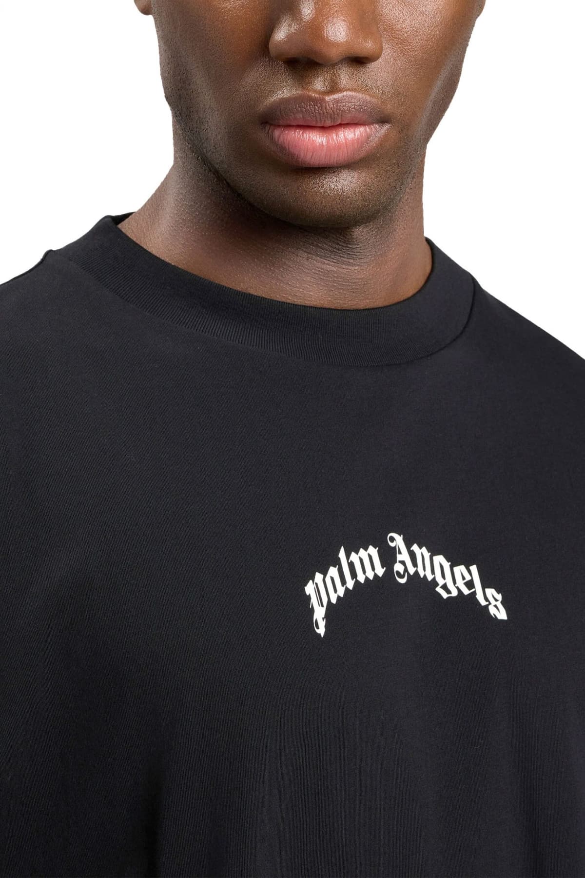 PALM ANGELS T-SHIRT M CLASSIC LOGO OVER TEE ΜΑΥΡΟ