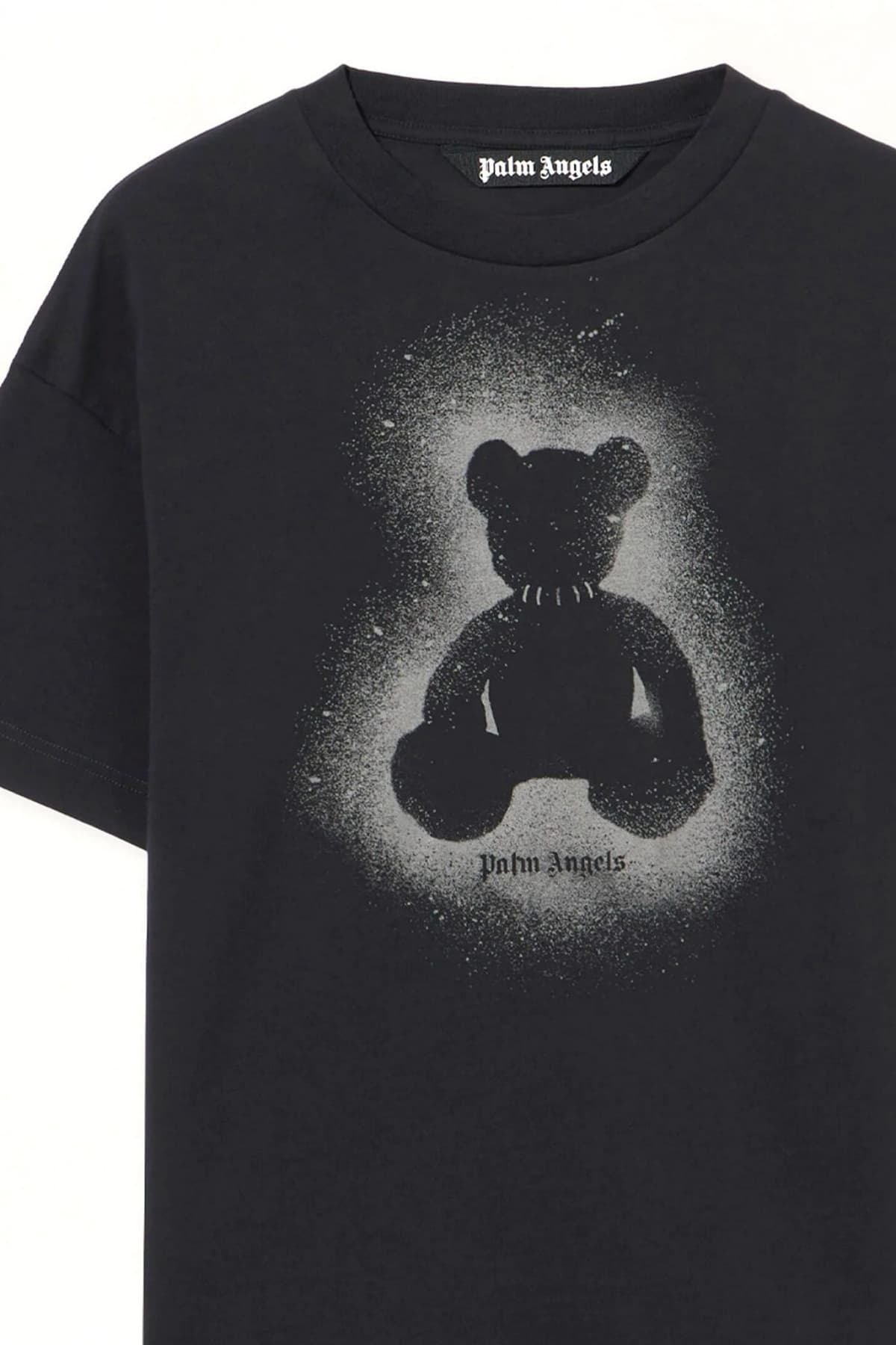 PALM ANGELS T-SHIRT SPRAY BEAR OVER TEE ΜΑΥΡΟ