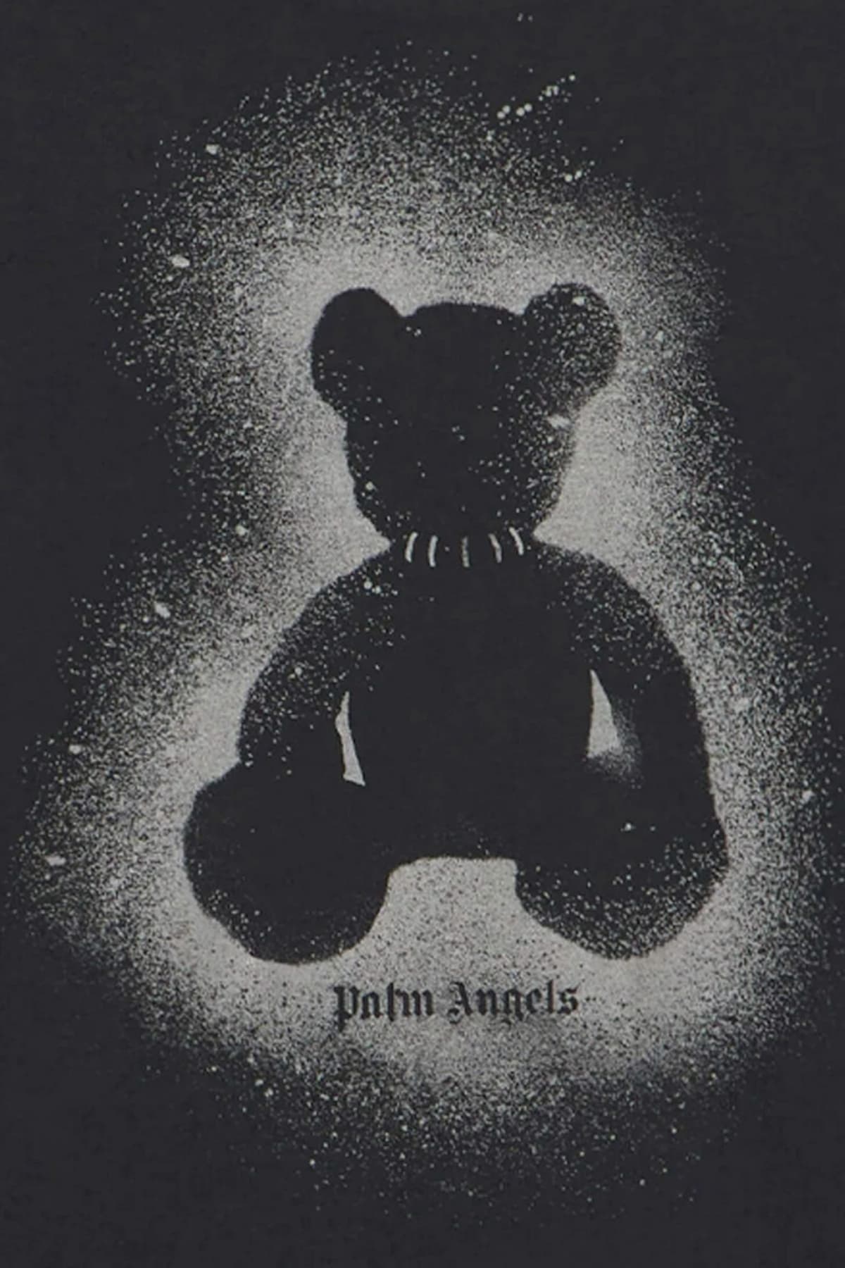 PALM ANGELS T-SHIRT SPRAY BEAR OVER TEE ΜΑΥΡΟ