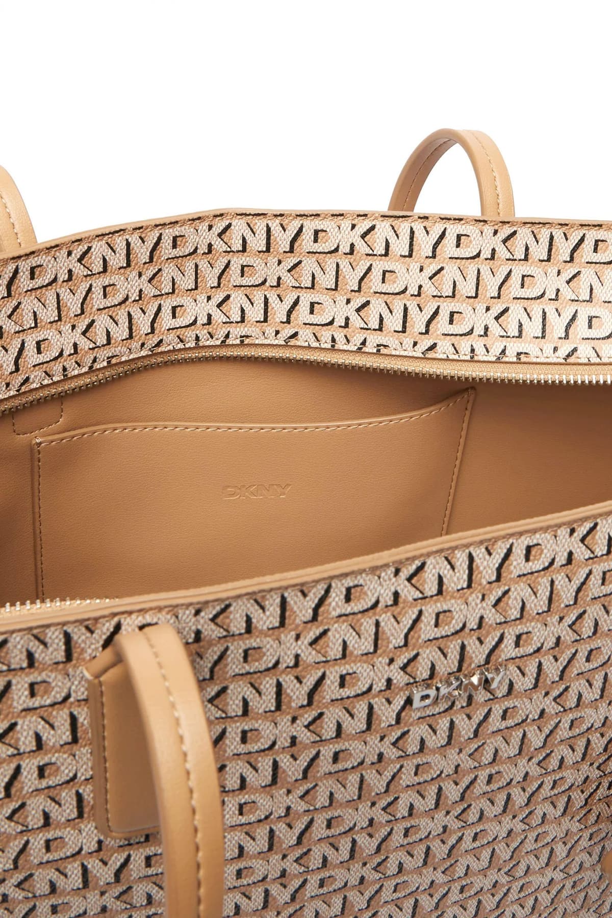 DKNY ΤΣΑΝΤΑ ΩΜΟΥ SAIGE TOTE ALL OVER LOGO ΕΠΙΠΡΟΣΘΕΤΟ ΤΣΑΝΤΑΚΙ ΜΠΕΖ