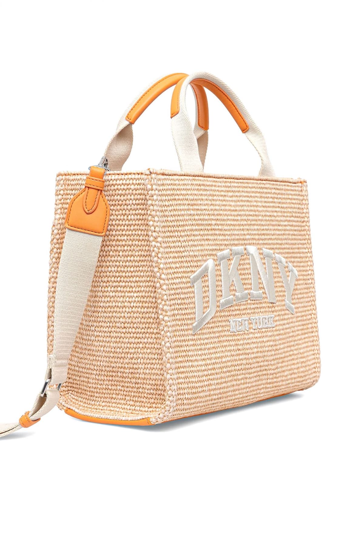 DKNY ΤΣΑΝΤΑ ΧΕΙΡΟΣ/CROSSBODY HADLEE MD TOTE ΨΑΘΙΝΗ LOGO ΑΝΟΙΧΤΟ ΠΟΡΤΟΚΑΛΙ