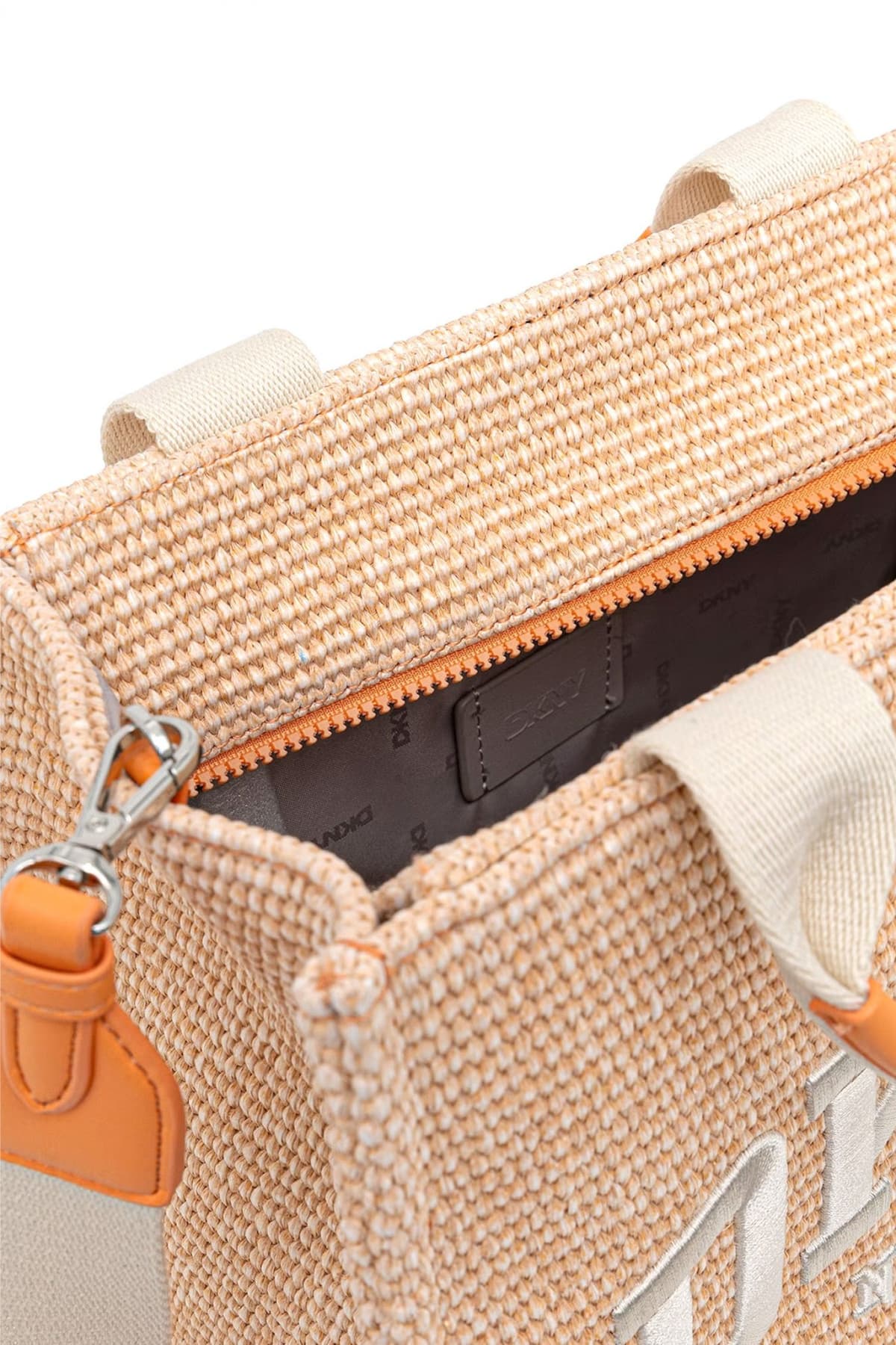 DKNY ΤΣΑΝΤΑ ΧΕΙΡΟΣ/CROSSBODY HADLEE MD TOTE ΨΑΘΙΝΗ LOGO ΑΝΟΙΧΤΟ ΠΟΡΤΟΚΑΛΙ