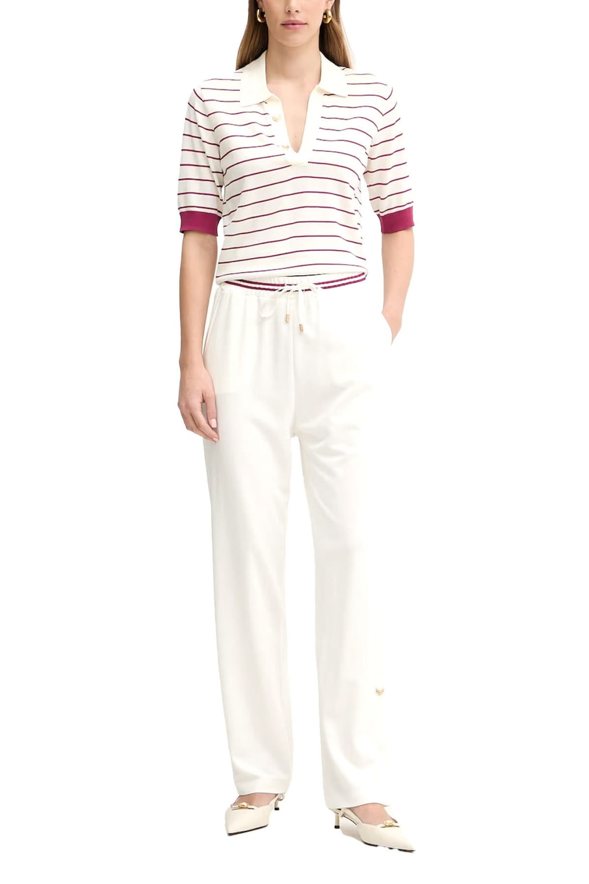 LIU-JO BETTER POLO ΠΛΕΚΤΟ ΡΙΓΕ ΛΕΠΤΟΜΕΡΕΙΕΣ ΜΕΤΑΛΛΙΚΕΣ ΕΚΡΟΥ-ΦΟΥΞΙΑ