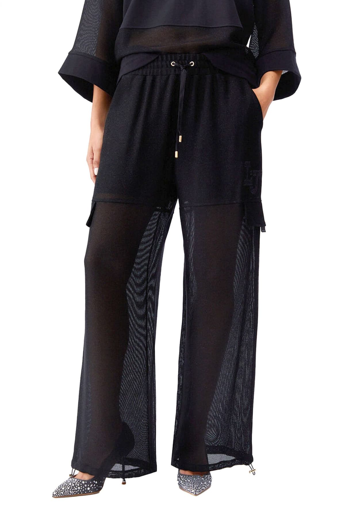 LIU-JO ΠΑΝΤΕΛΟΝΙ ΦΟΡΜΑ ΛΑΣΤΙΧΟ ΜΕΣΗ ΤΣΕΠΕΣ C-THRU ΜΑΥΡΟ