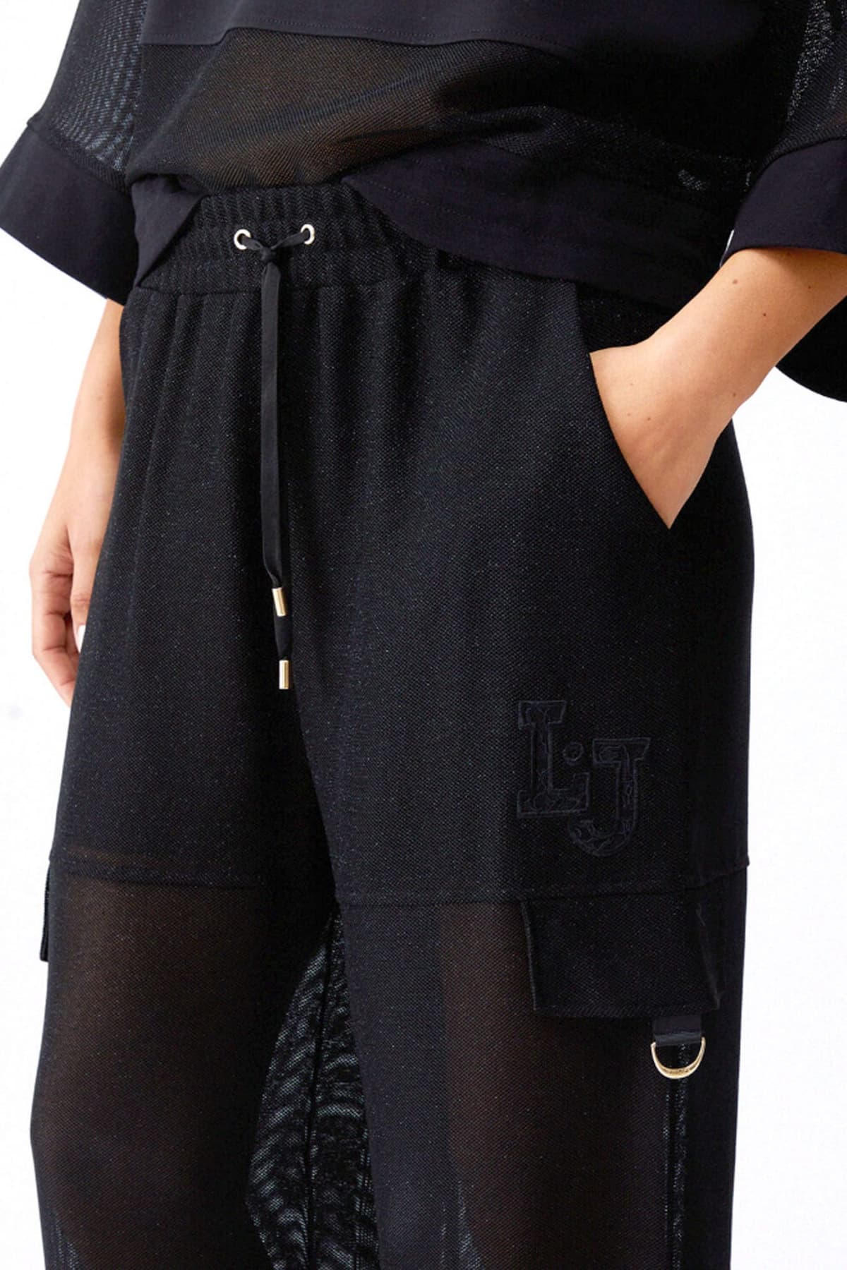 LIU-JO ΠΑΝΤΕΛΟΝΙ ΦΟΡΜΑ ΛΑΣΤΙΧΟ ΜΕΣΗ ΤΣΕΠΕΣ C-THRU ΜΑΥΡΟ