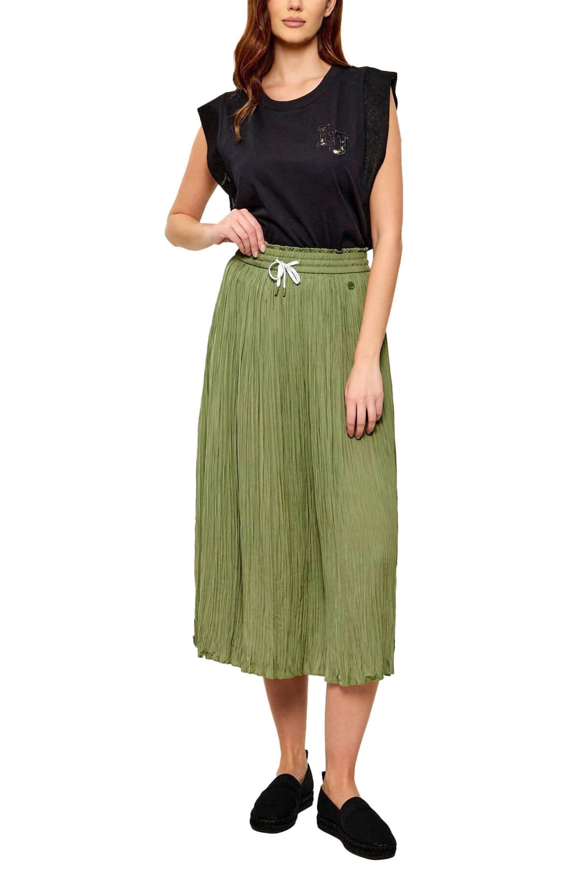 LIU-JO BETTER TANK TOP LOGO ΜΑΥΡΟ