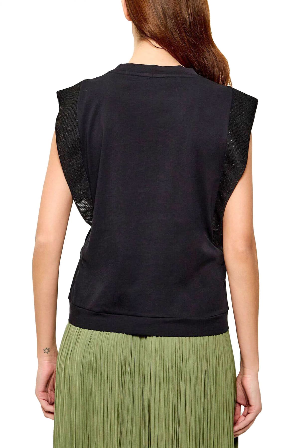 LIU-JO BETTER TANK TOP LOGO ΜΑΥΡΟ