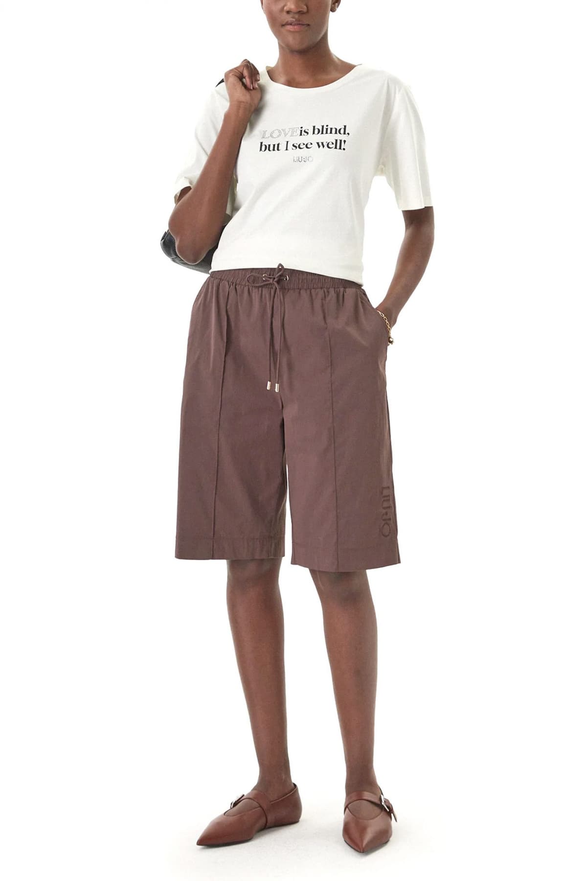 LIU-JO ΒΕΡΜΟΥΔΑ ΛΑΣΤΙΧΟ ΜΕΣΗ ΤΣΕΠΕΣ LOGO ΚΑΦΕ