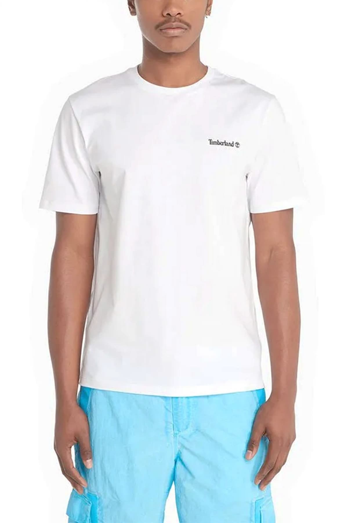 TIMBERLAND T-SHIRT CREW NECK SMALL LINEAR REGULAR FIT ΛΕΥΚΟ