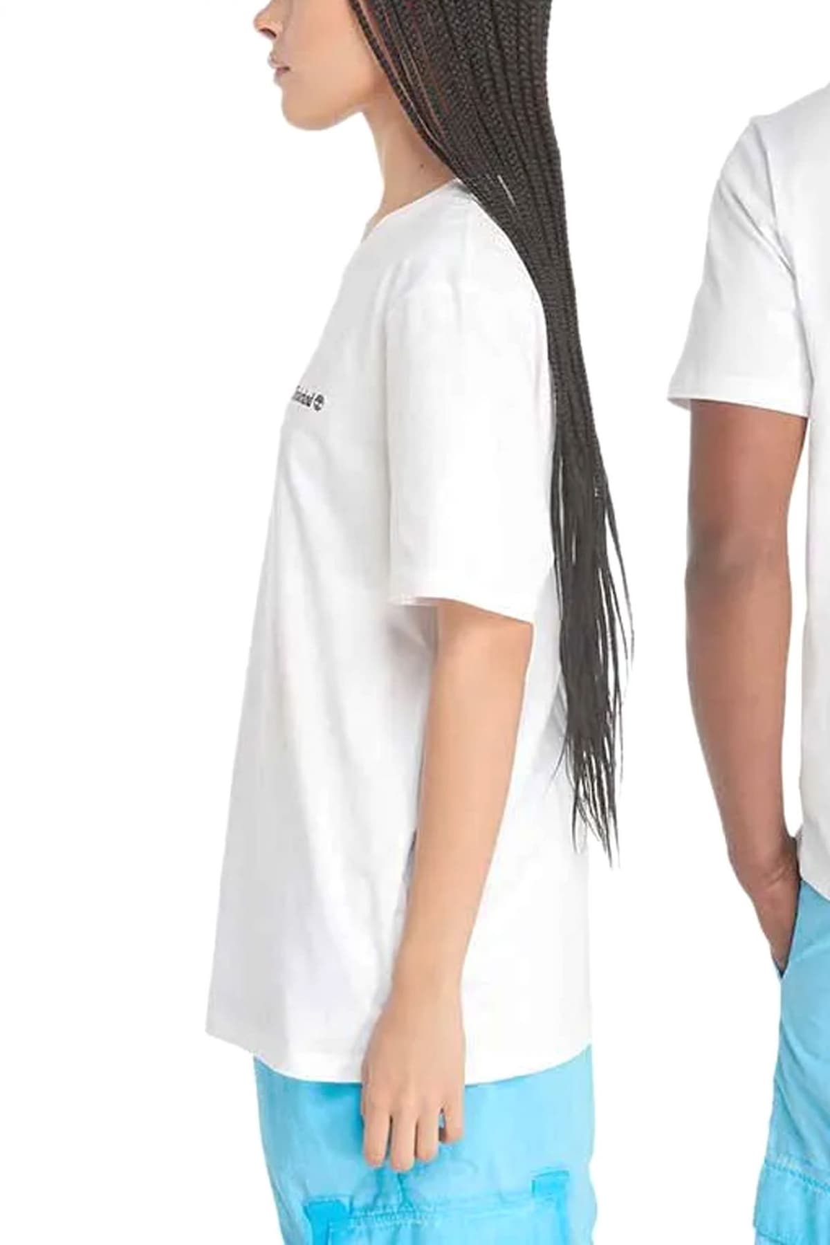 TIMBERLAND T-SHIRT CREW NECK SMALL LINEAR REGULAR FIT ΛΕΥΚΟ