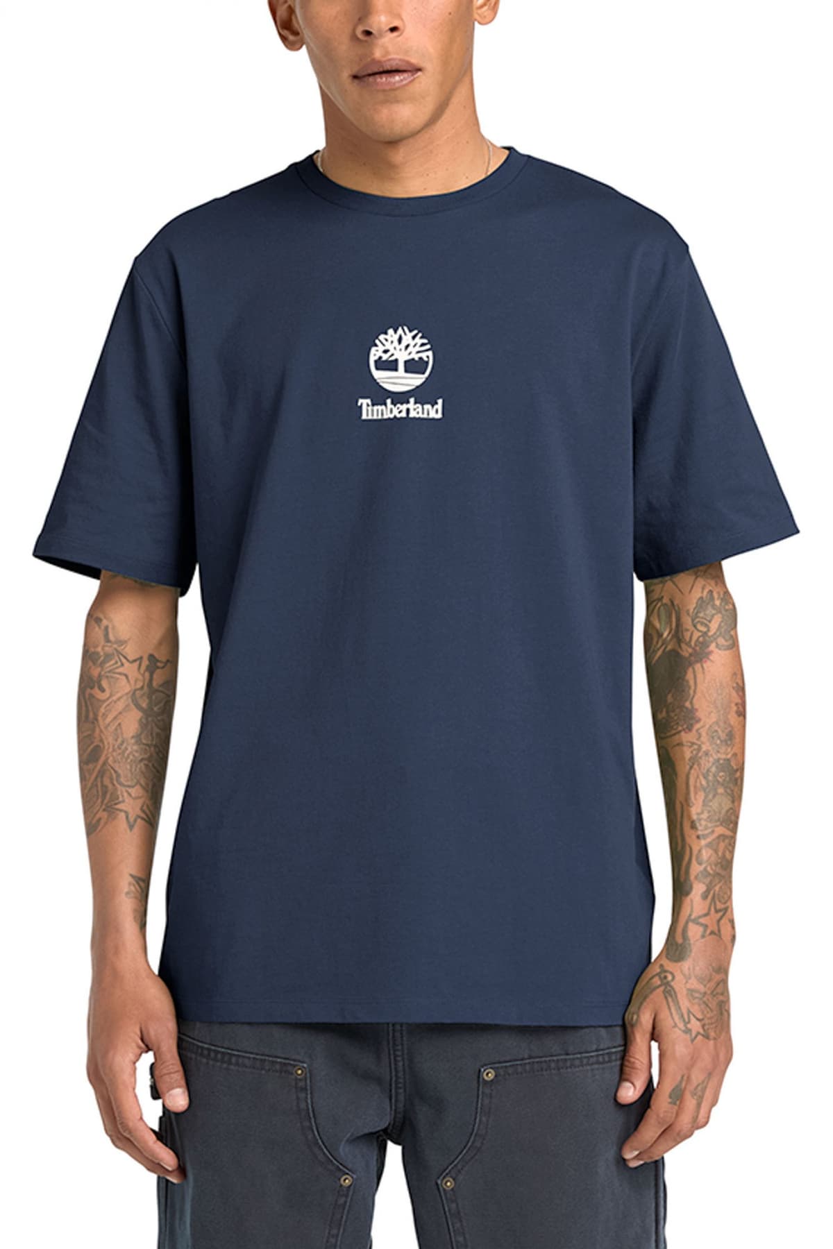 TIMBERLAND T-SHIRT AUTHENTIC FIT LOGO ΜΠΛΕ